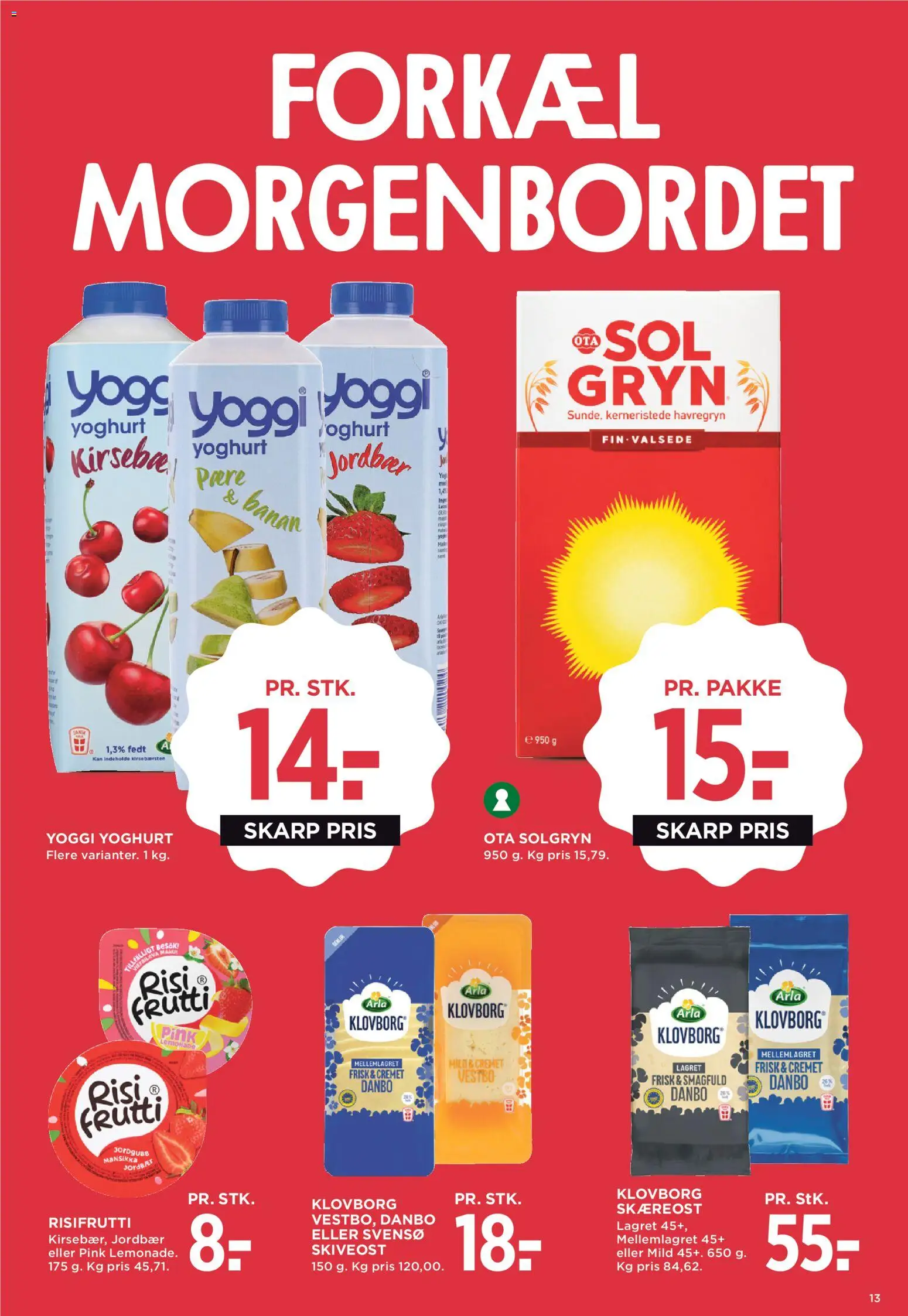 Meny tilbudsavis – gyldig fra 24.04.2026 | Side: 14 | Produkter: Yoghurt, Kirsebær, Havregryn, Skiveost