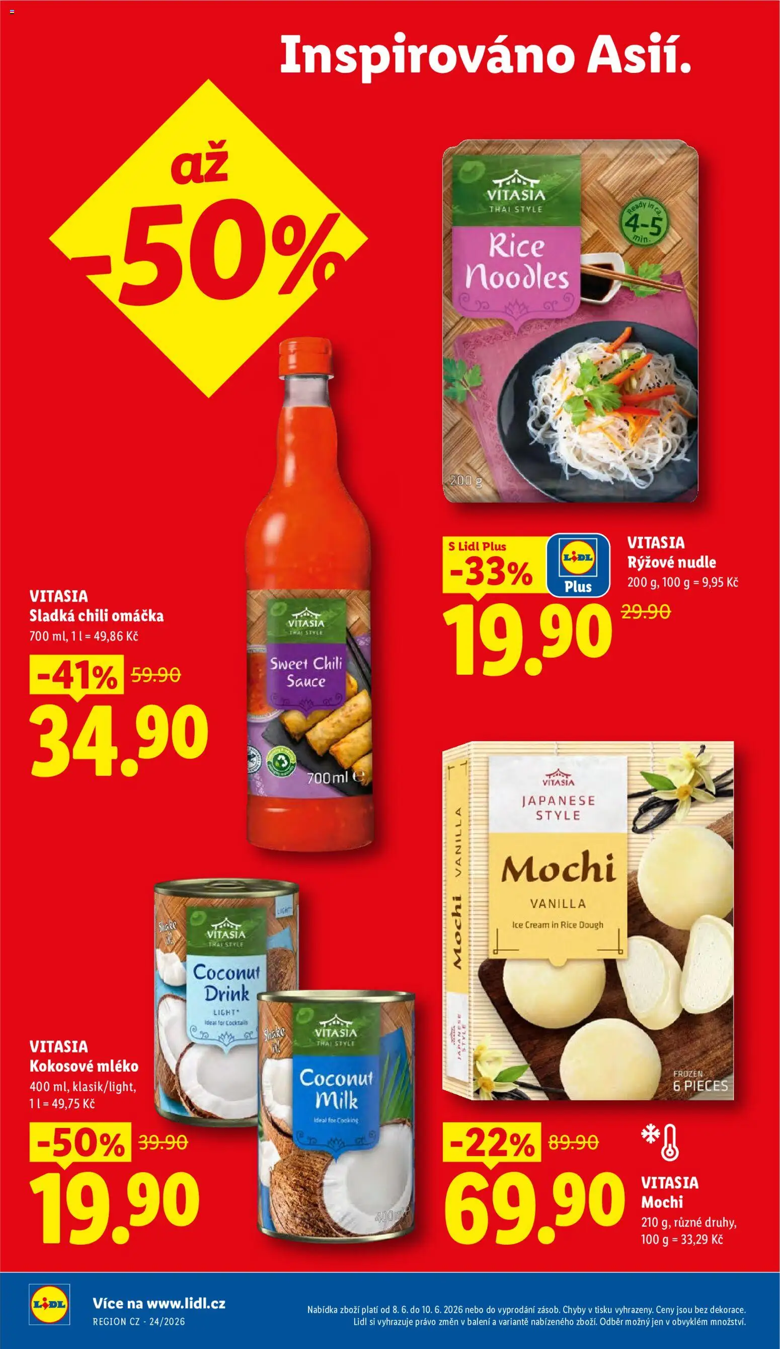 Lidl leták od 08.06.2026 | Strana: 6 | Produkty: Kokosové mléko, Mléko, Rýžové nudle, Nudle