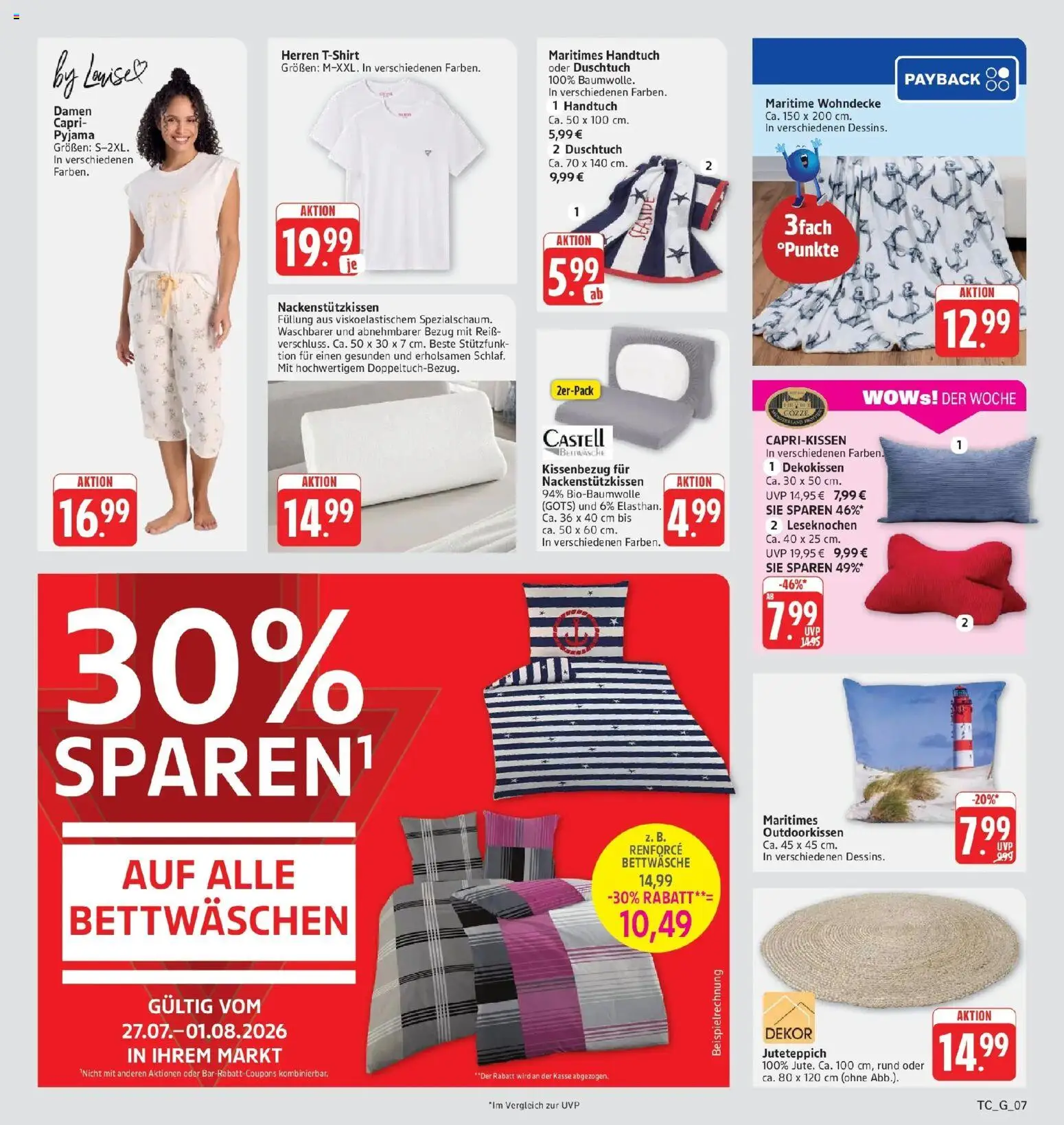 Edeka Prospekt Eislingen – gültig ab 27.07.2026 | Seite: 35 | Produkte: Bettwäsche, Pyjama