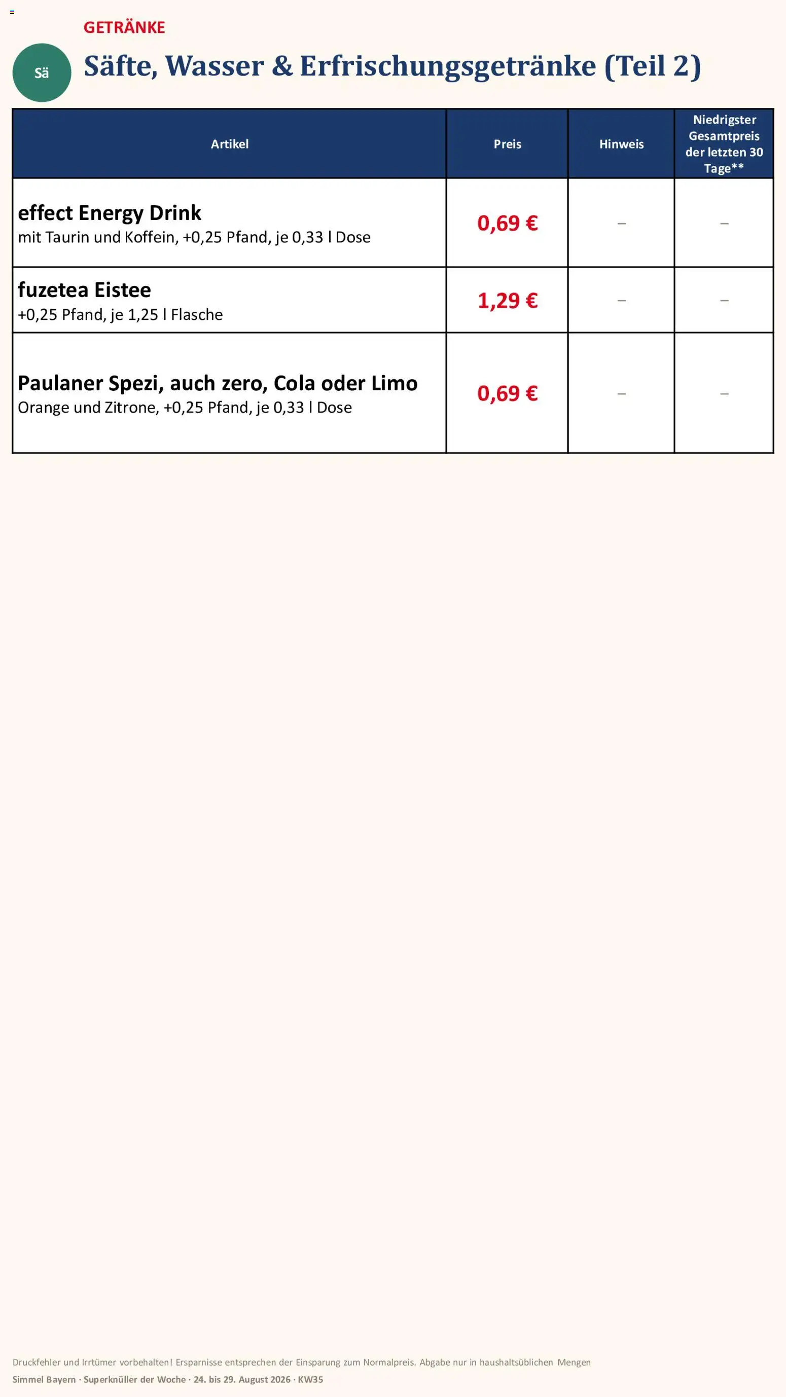 Simmel Bayern – gültig ab 24.08.2026 | Seite: 17 | Produkte: Cola, Energy, Wasser, Paulaner