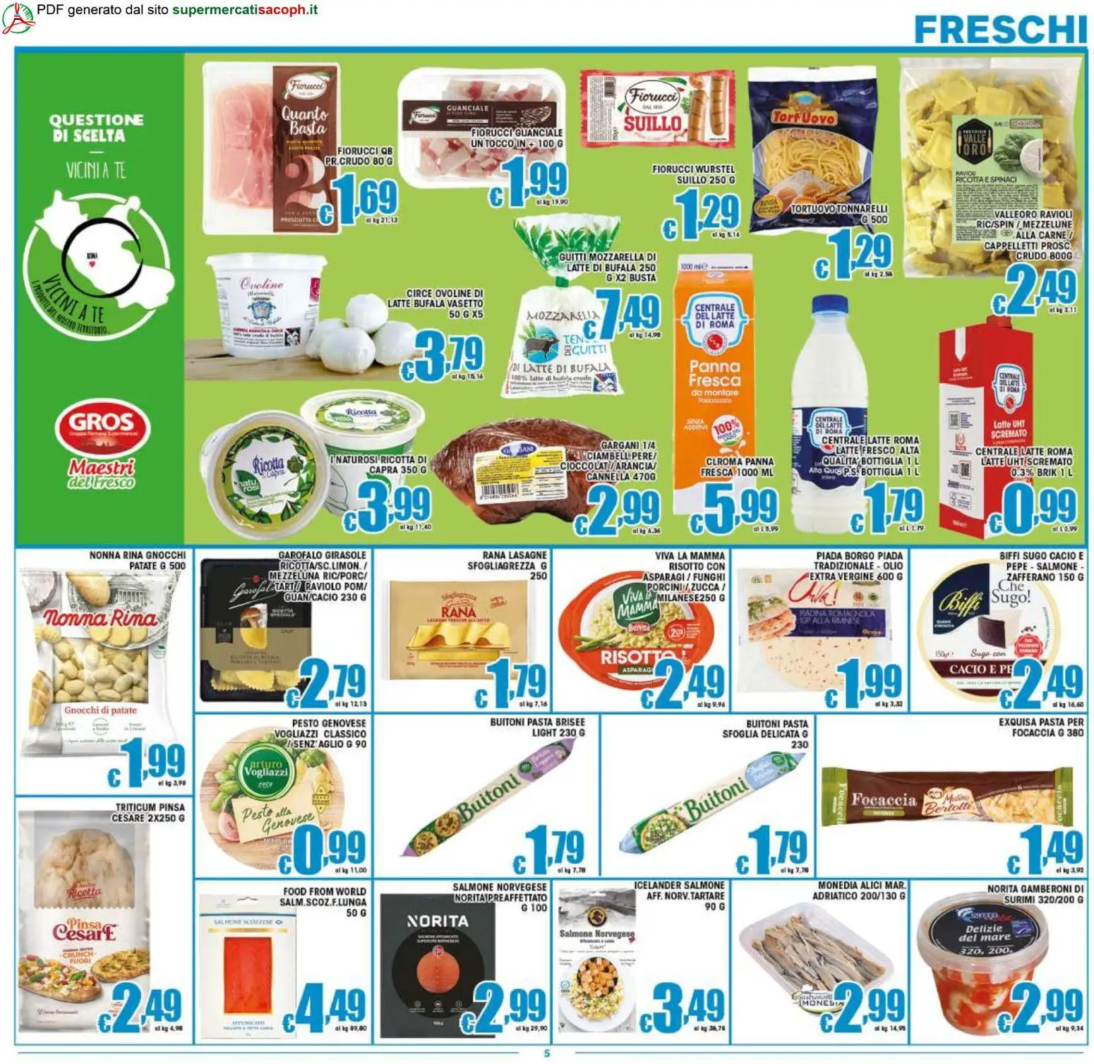 Volantino Sacoph del 17.04.2026 | Pagina: 5 | Prodotti: Focaccia, Latte, Gamberoni, Pasta brisée
