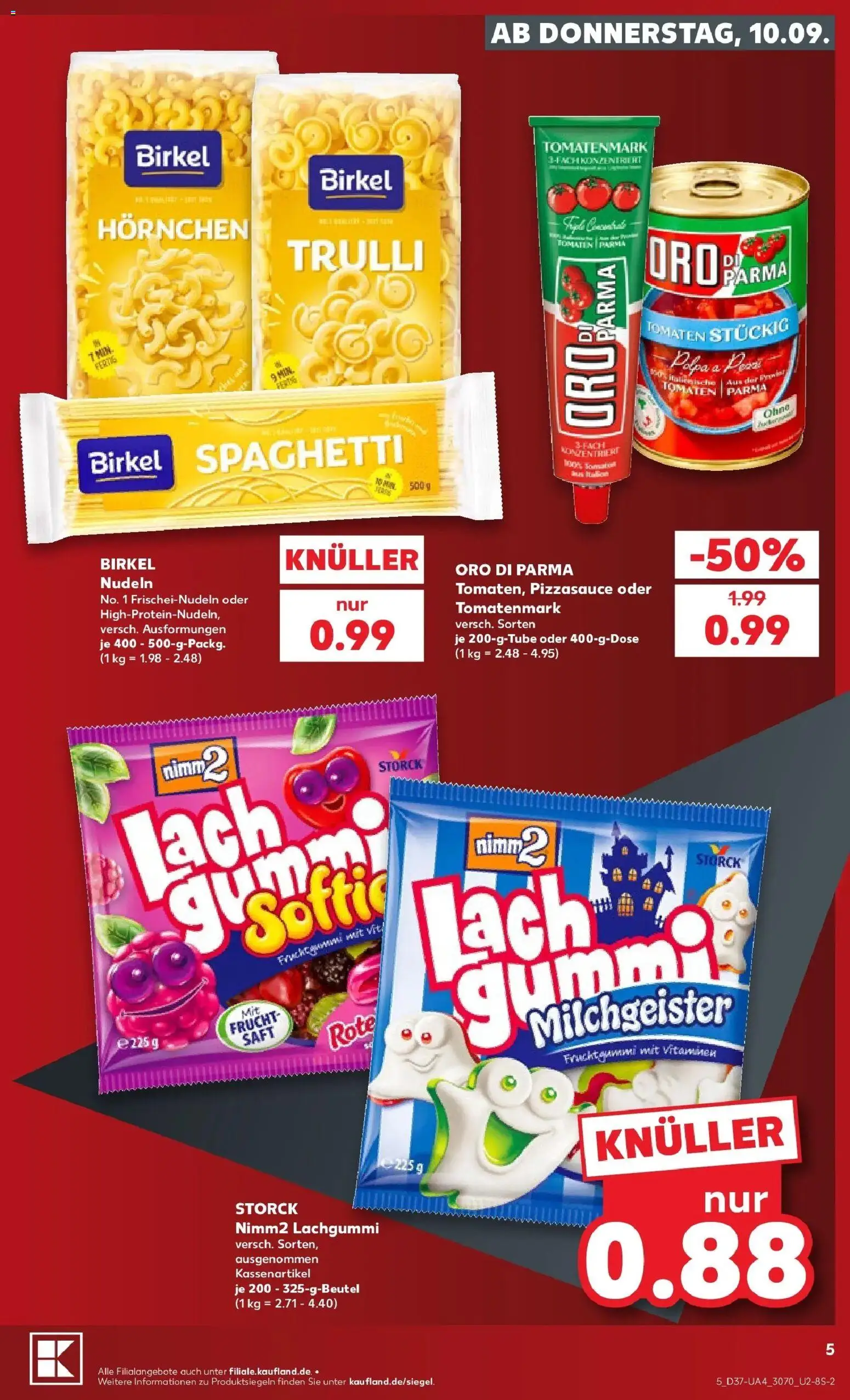 Prospekt Kaufland ab 07.09.2026 » Angebote Online zum Blättern | Seite: 14 | Produkte: Spaghetti, Tomaten, Saft, Nudeln