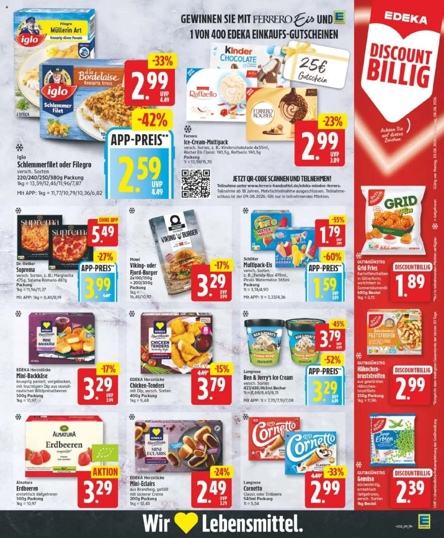 Edeka Prospekt Magdeburg – gültig ab 03.08.2026 | Seite: 9 | Produkte: Sonnenblumenol, Creme, Gemüse, Erbsen