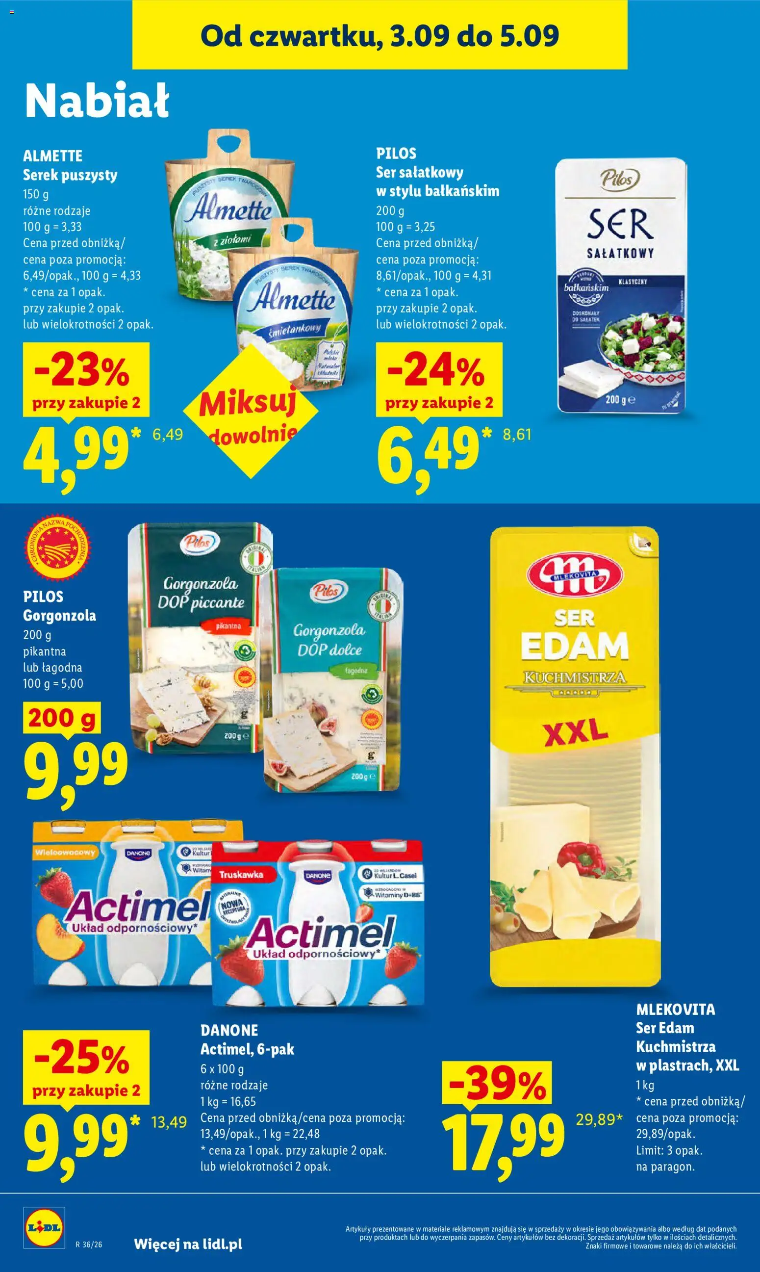 Lidl Polsko leták od 03.09.2026 | Strana: 62 | Produkty: Gorgonzola, Actimel