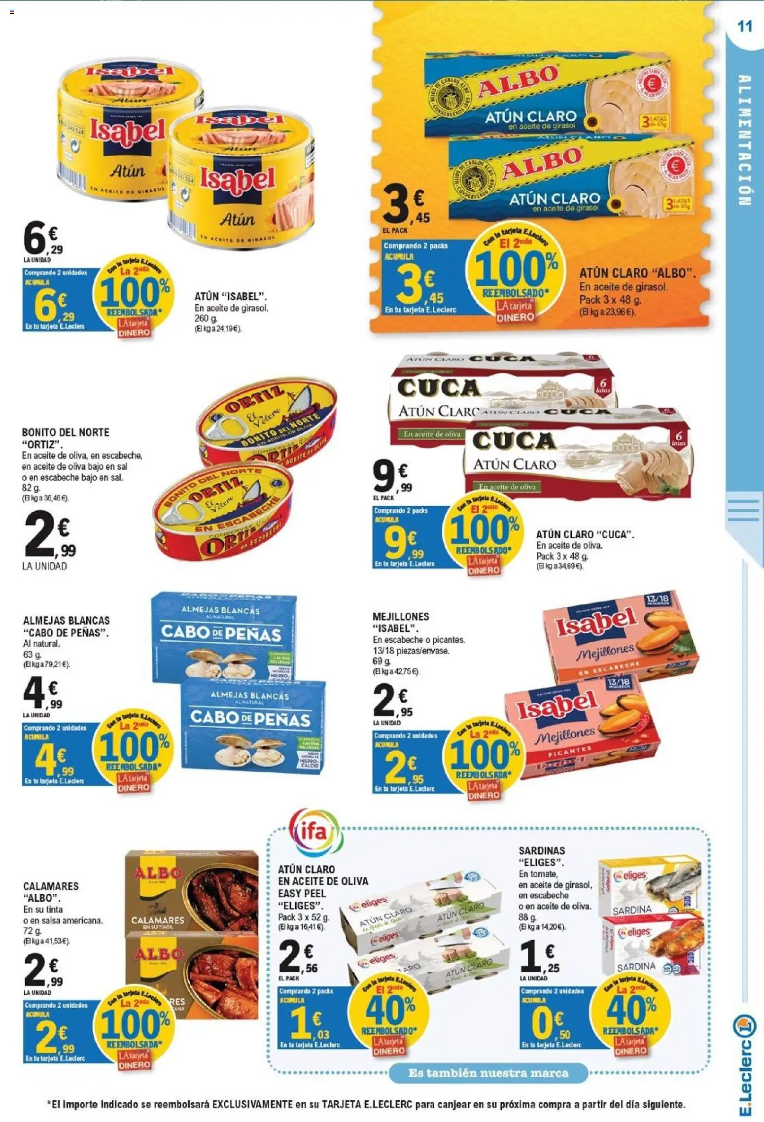 E.Leclerc - Ciudad Real │ válido desde el 23/09/2026 | Página: 11 | Productos: Té, Aceite de girasol, Sardinas, Sal