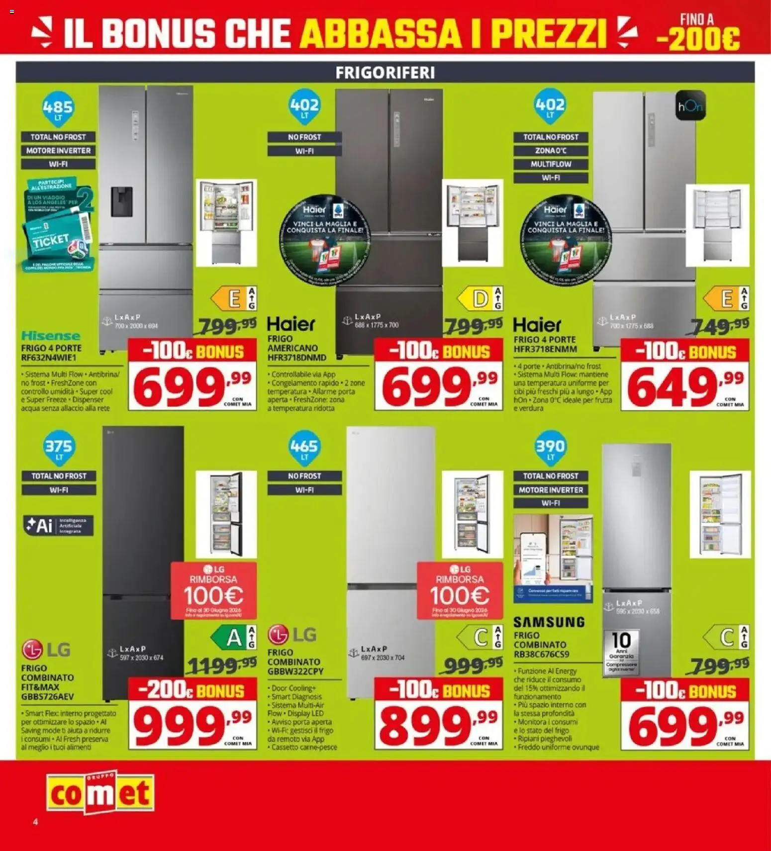 Volantino Comet del 10.04.2026 | Pagina: 4 | Prodotti: Acqua, Frutta, Samsung