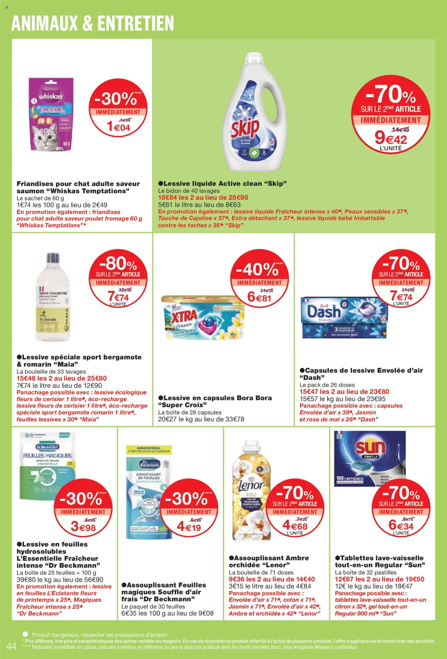 {H1} | Page: 44 | Produits: Bergamote, Lenor, Lessive Liquide, Détachant