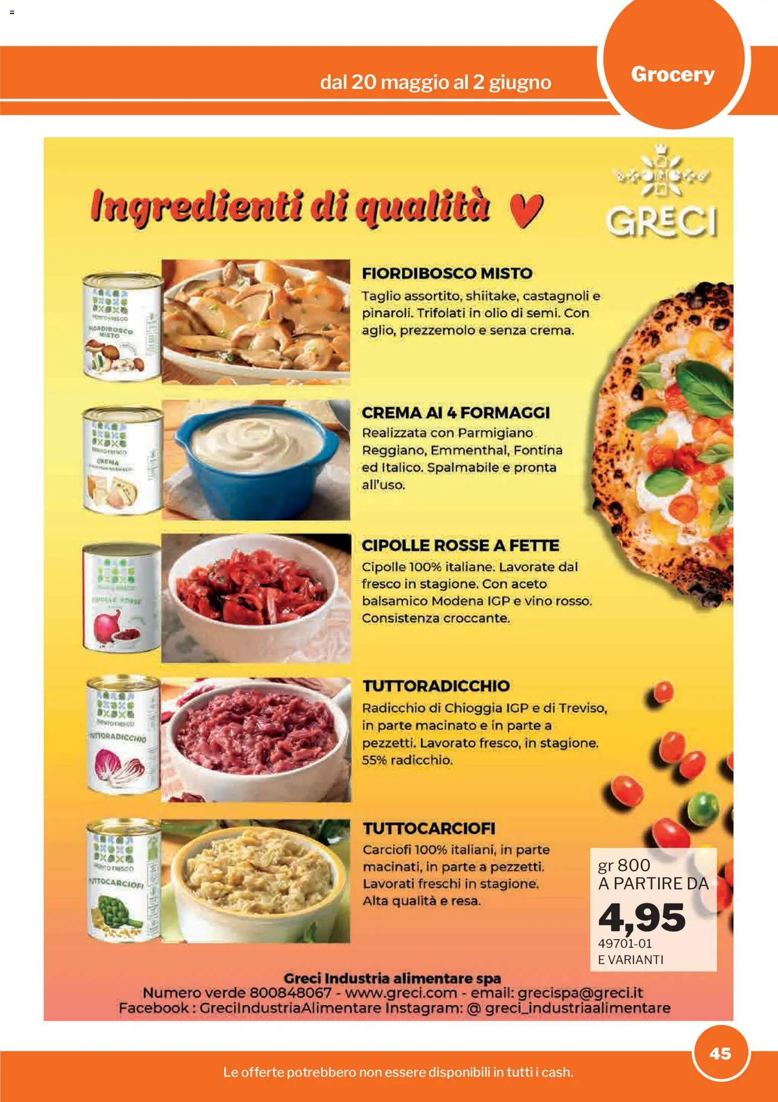Volantino Sogegross del 20.05.2026 | Pagina: 45 | Prodotti: Crema, Cipolle, Vino, Parmigiano