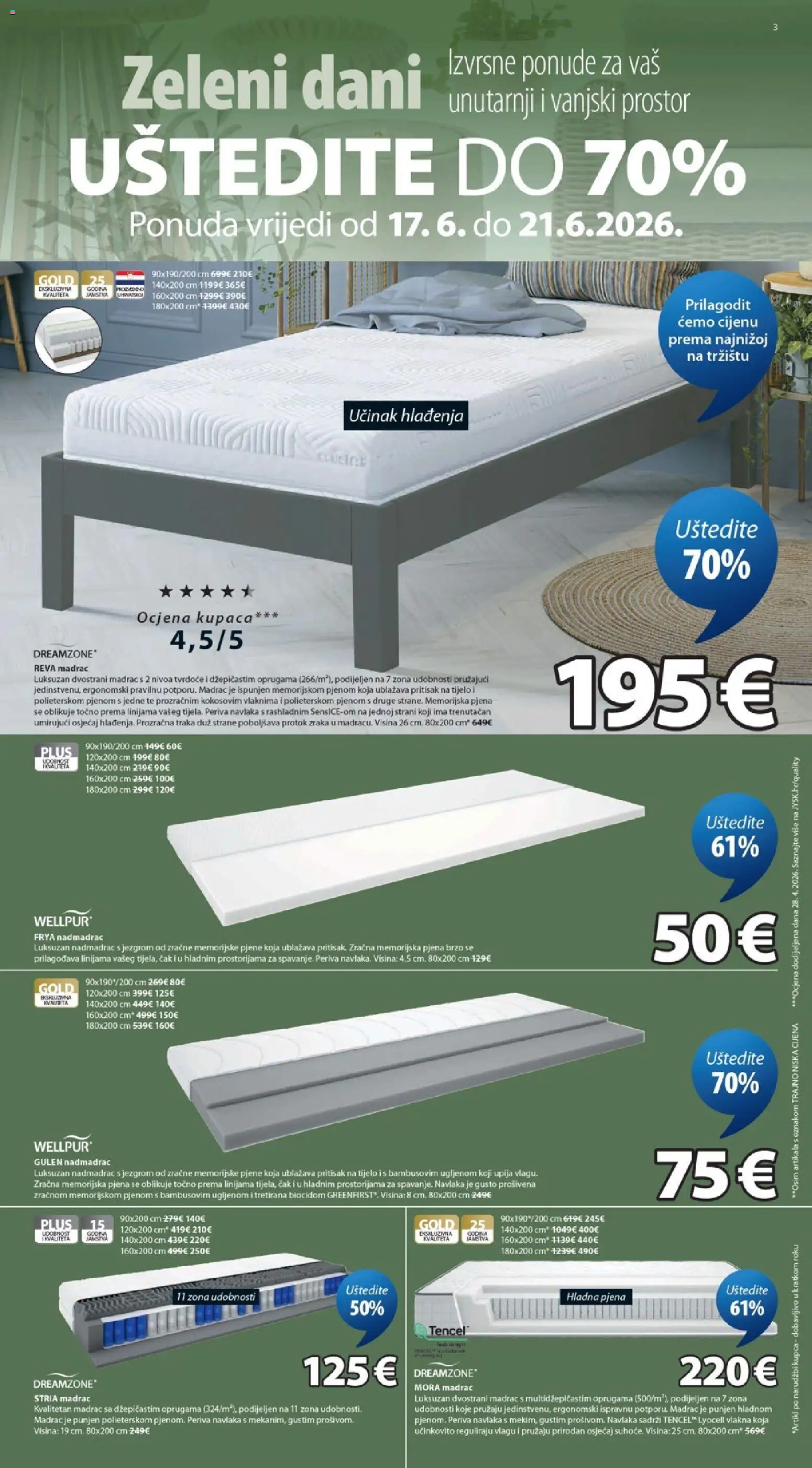 JYSK katalog | vrijedi od 17.06.2026 | Stranica: 3 | Proizvodi: Madrac, Nadmadrac