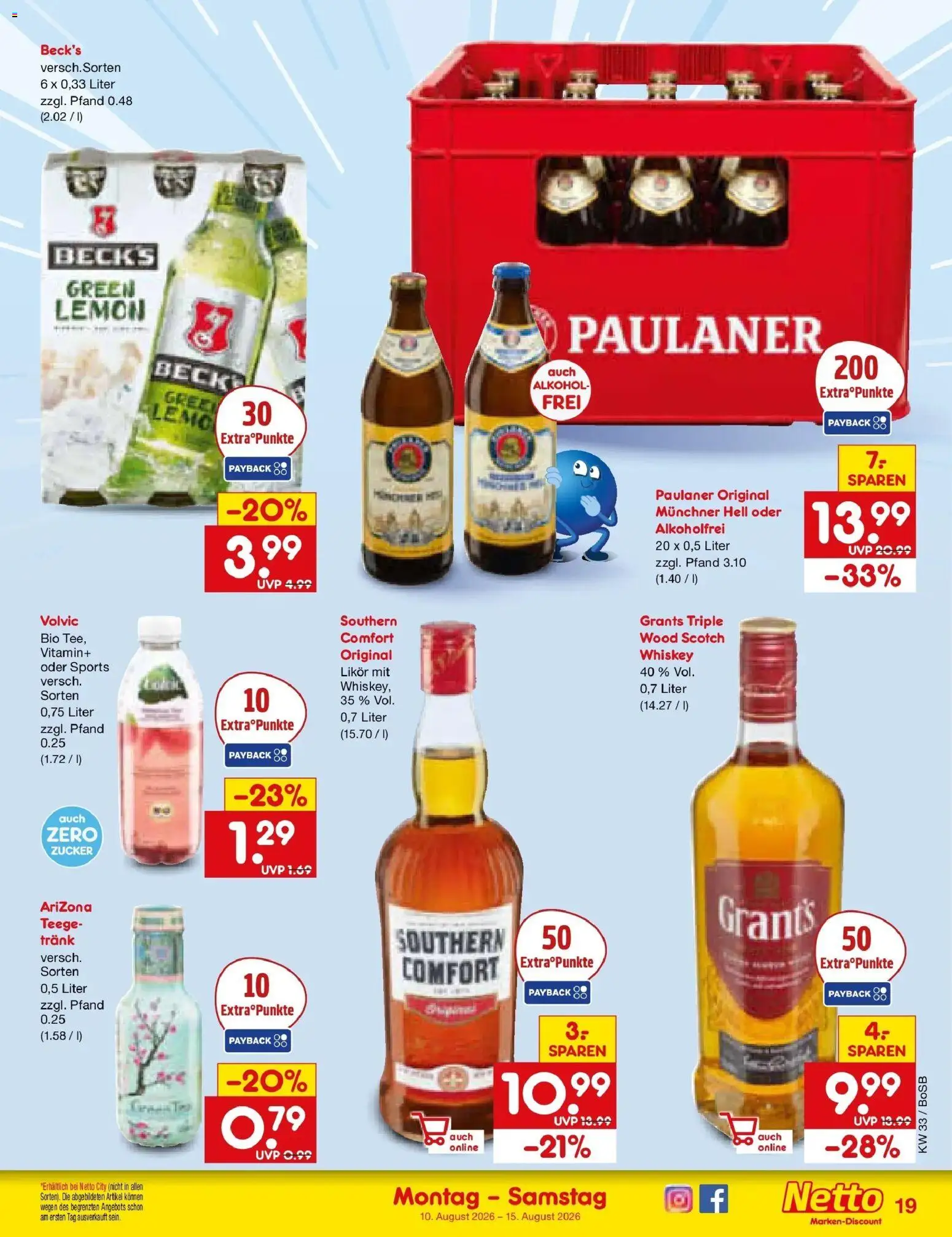 Netto Marken-Discount Prospekt Stadtlohn (ab 10.08.2026) » Angebote | Seite: 25 | Produkte: Likör, Alkohol, Volvic, Whiskey