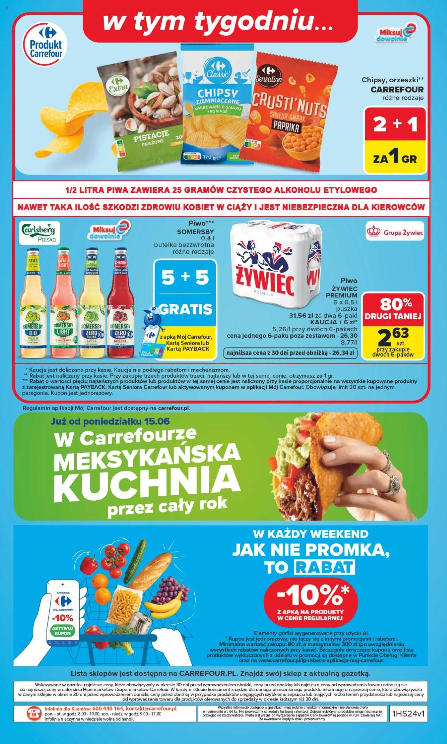 Carrefour gazetka od 08.06.2026 | Strona: 50 | Produkty: Karta, Chipsy, Piwo, Somersby