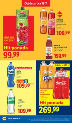 COCA-COLA /, FANTA, Gazirani napitak, Multipak, 2 x 2 l; 1 l = 67.50 - pregled Lidl kataloga - važi od 16.07.2026 | Strana: 38