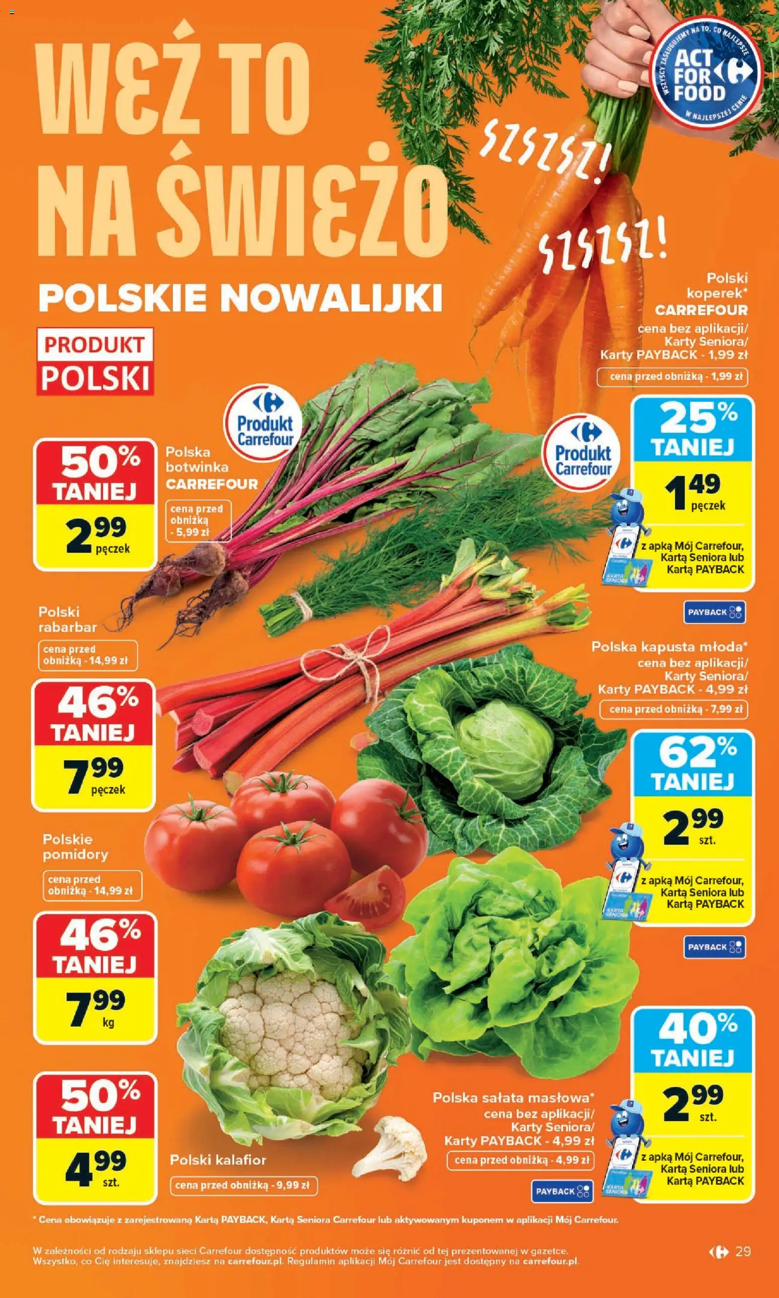 Carrefour gazetka - Zmieniliśmy Się Dla Ciebie od 25.05.2026 | Strona: 29 | Produkty: Kapusta, Kalafior, Botwinka, Pomidory