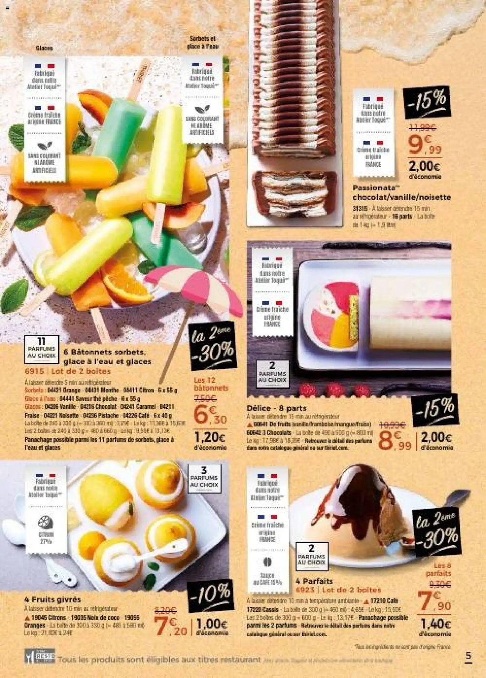 {H1} | Page: 5 | Produits: Menthe, Orange, Chocolat, Thé