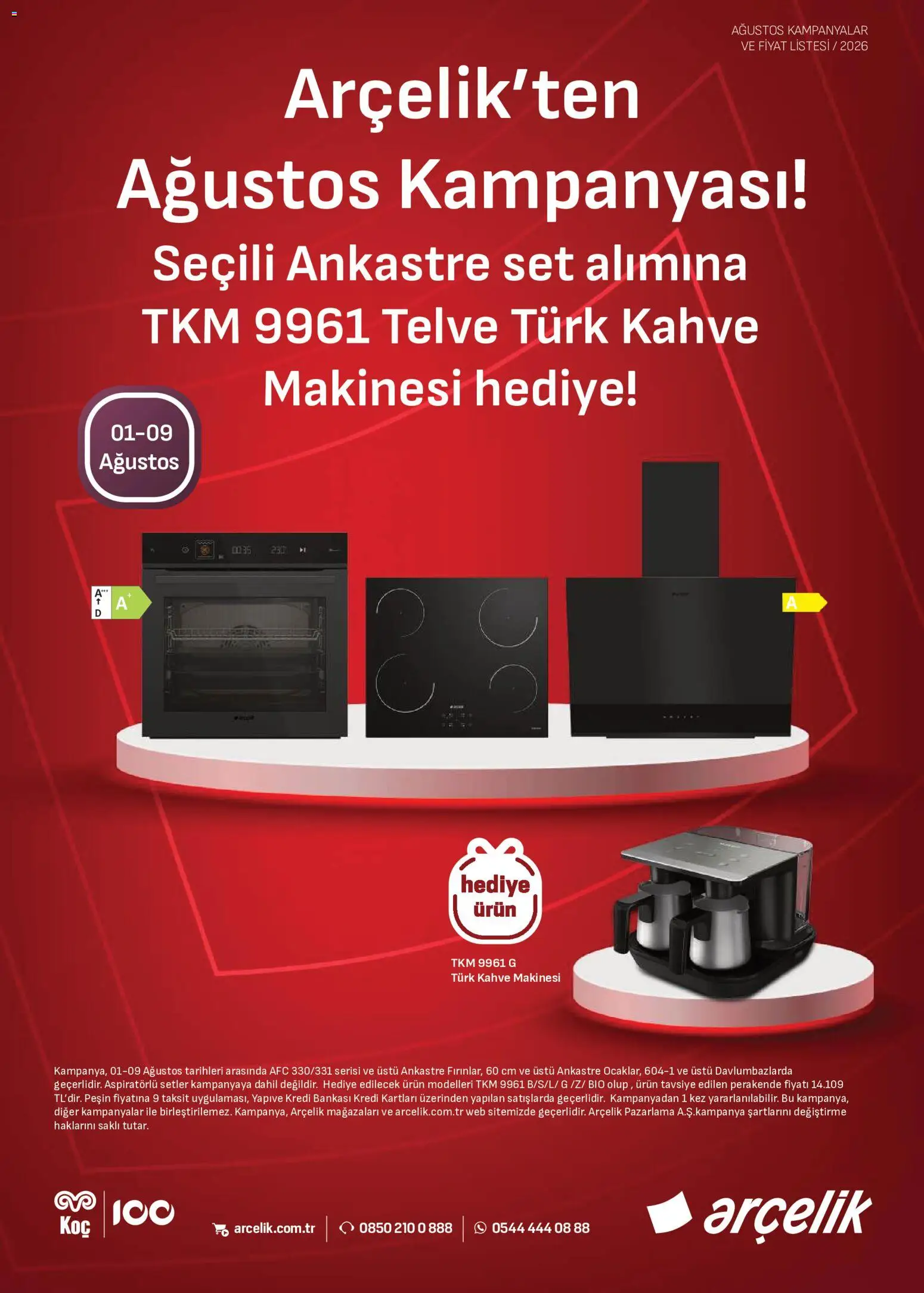 Arçelik - Ankastre Kataloğu - 01 Ağustos 2026 tarihinden itibaren geçerlidir | Sayfa: 1 | Ürünler: Kahve, Kahve makinesi