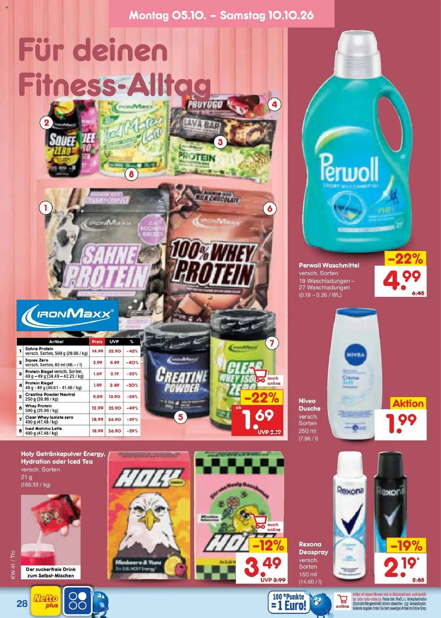 Netto Marken-Discount Prospekt Pirna – gültig ab 05.10.2026 | Seite: 34 | Produkte: Dusche, Waschmittel, Deospray, Sahne