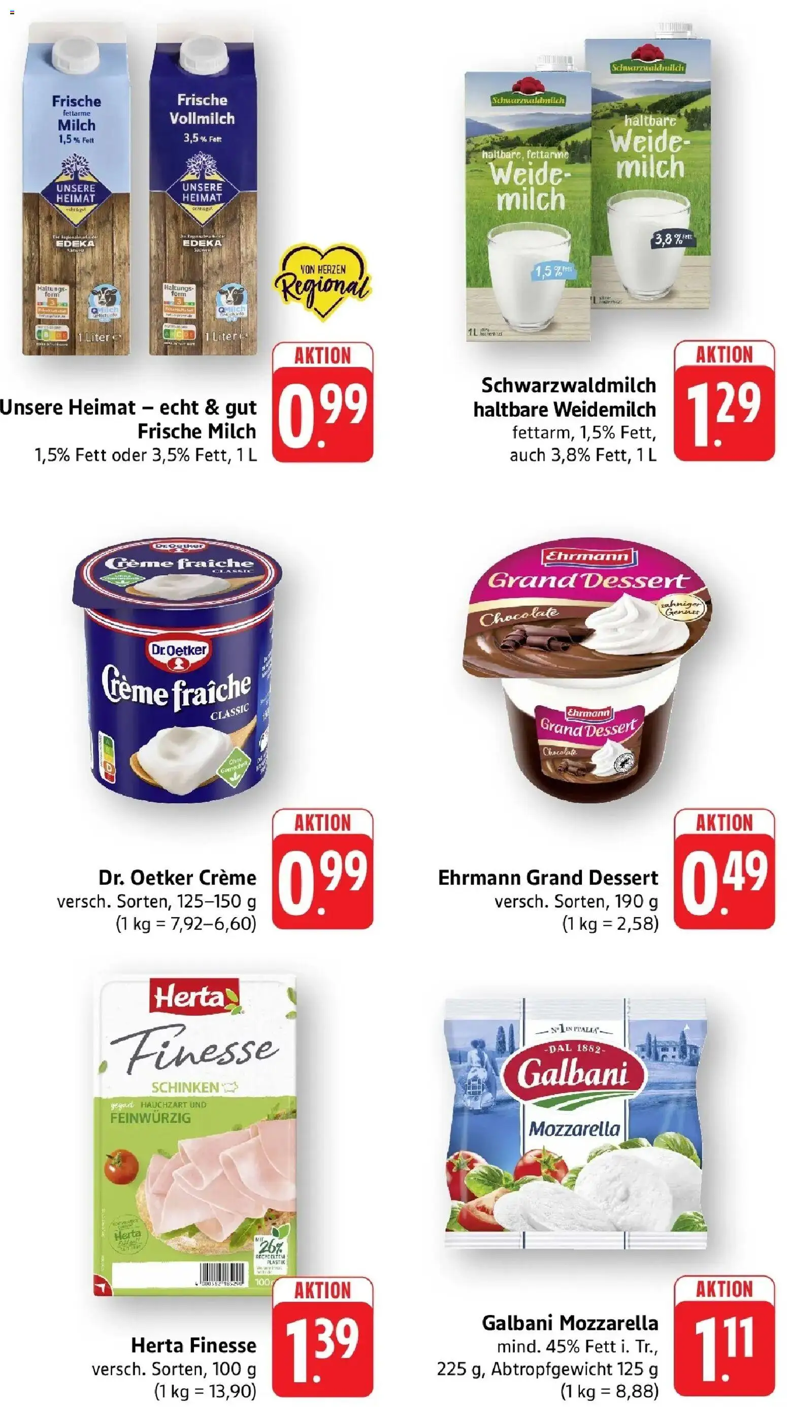 nah & gut Prospekt Offenburg-Zunsweier – gültig ab 04.05.2026 | Seite: 4 | Produkte: Ehrmann grand dessert, Mozzarella, Creme, Schinken
