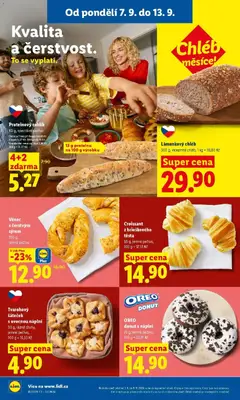 Náhled letáku OREO donut s náplní, 73 g, jemné pečivo, 100 g = 20,41 Kč od 07.09.2026 | Strana: 16