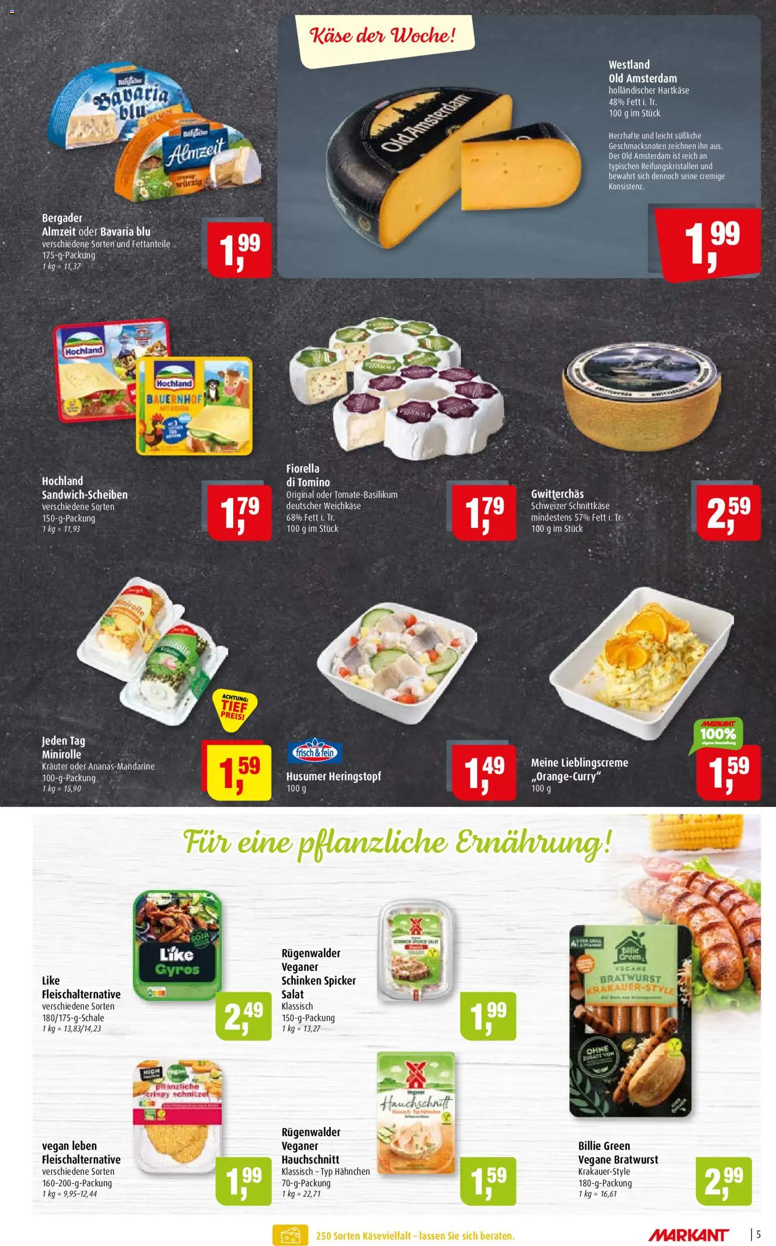 Markant Prospekt – gültig ab 10.08.2026 | Seite: 5 | Produkte: Hahnchen, Käse, Bratwurst, Schinken