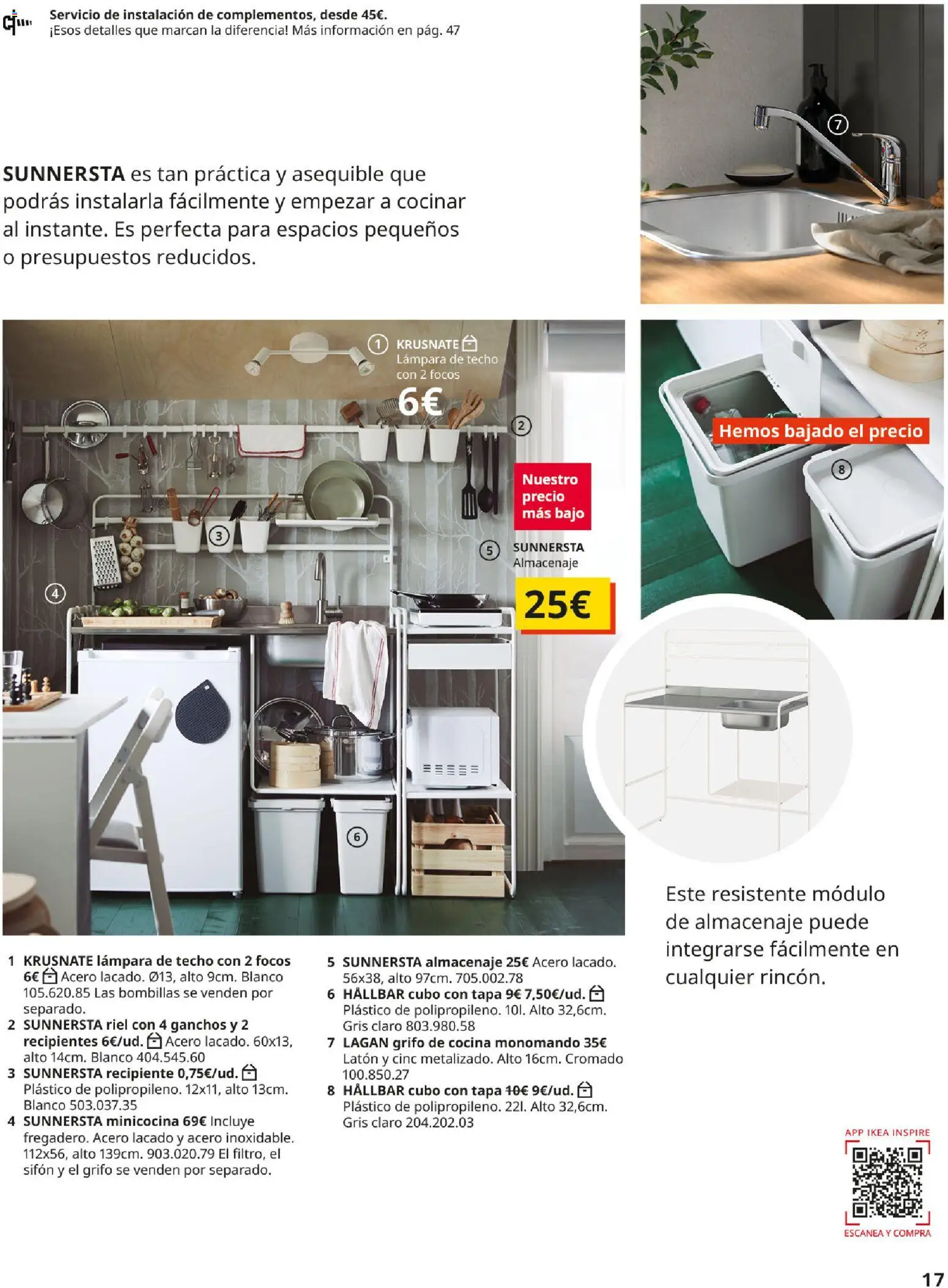 IKEA - Precios bajos │ válido desde el 01/09/2026 | Página: 17 | Productos: Lámpara de techo, Cubo con tapa, Cocina, Lámpara