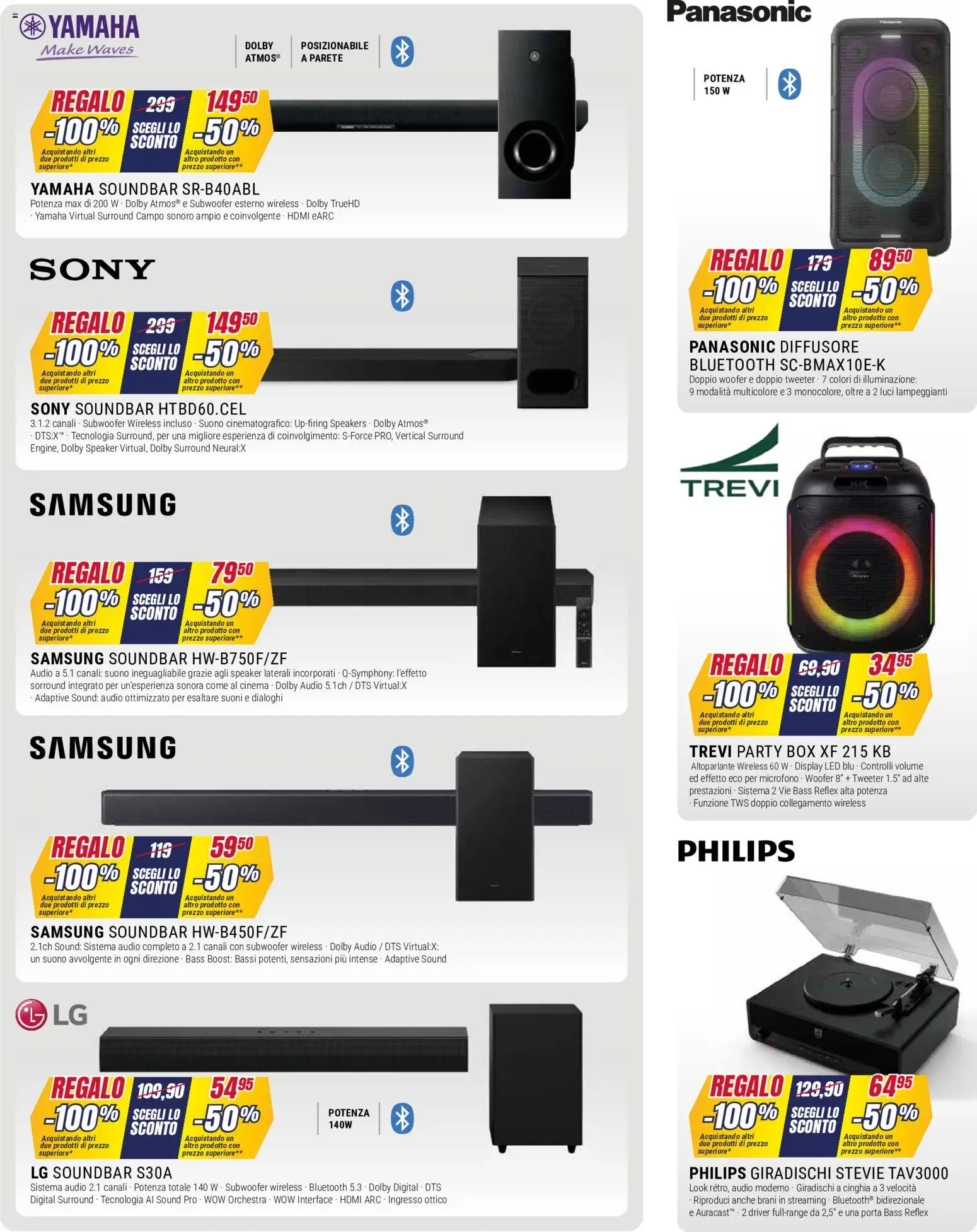 Volantino Trony del 29/10/2026 | Pagina: 7 | Prodotti: Porta, Soundbar, Illuminazione, Samsung