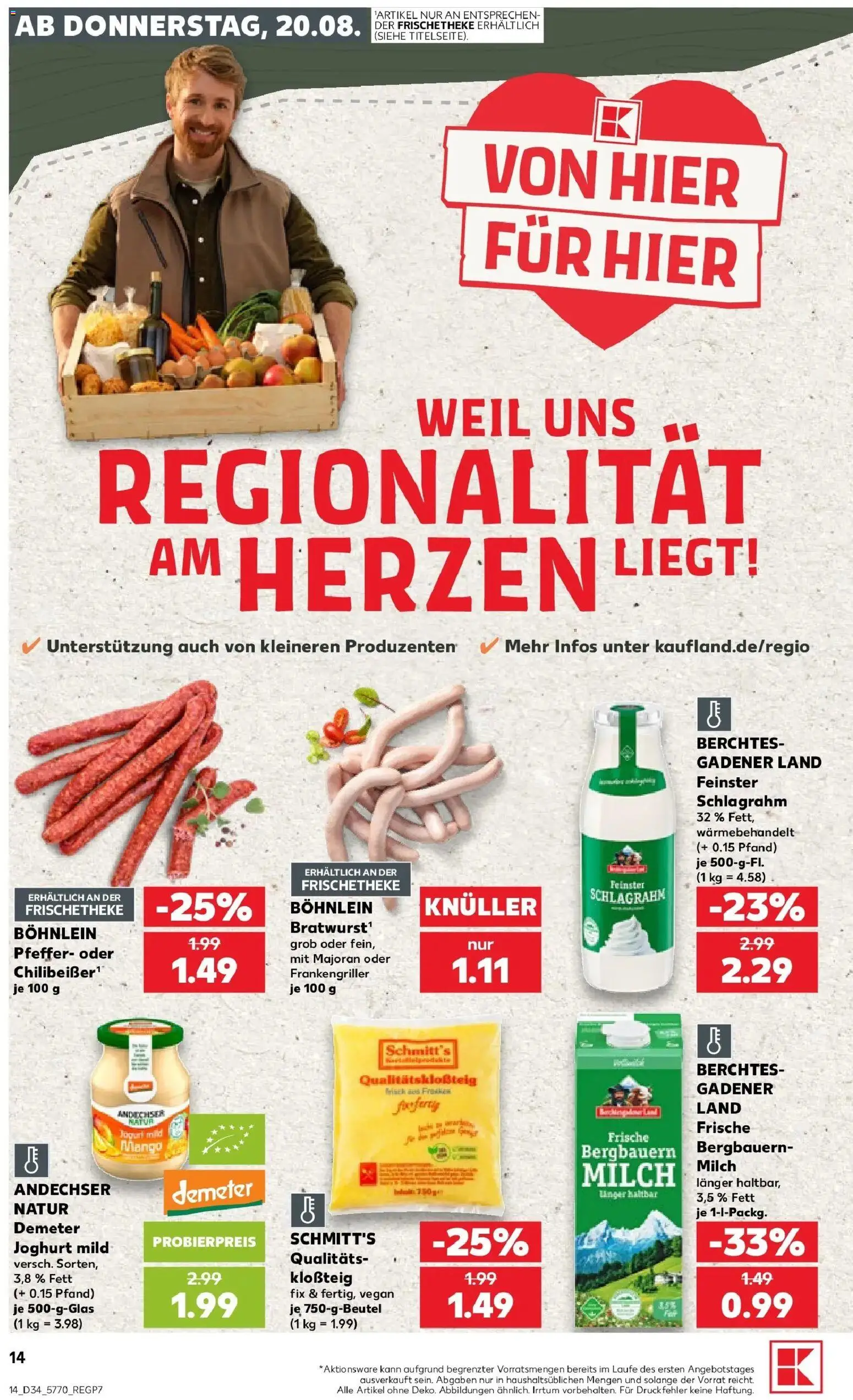 Prospekt Kaufland ab 20.08.2026 » Angebote Online zum Blättern | Seite: 14 | Produkte: Milch, Joghurt, Pfeffer, Mango
