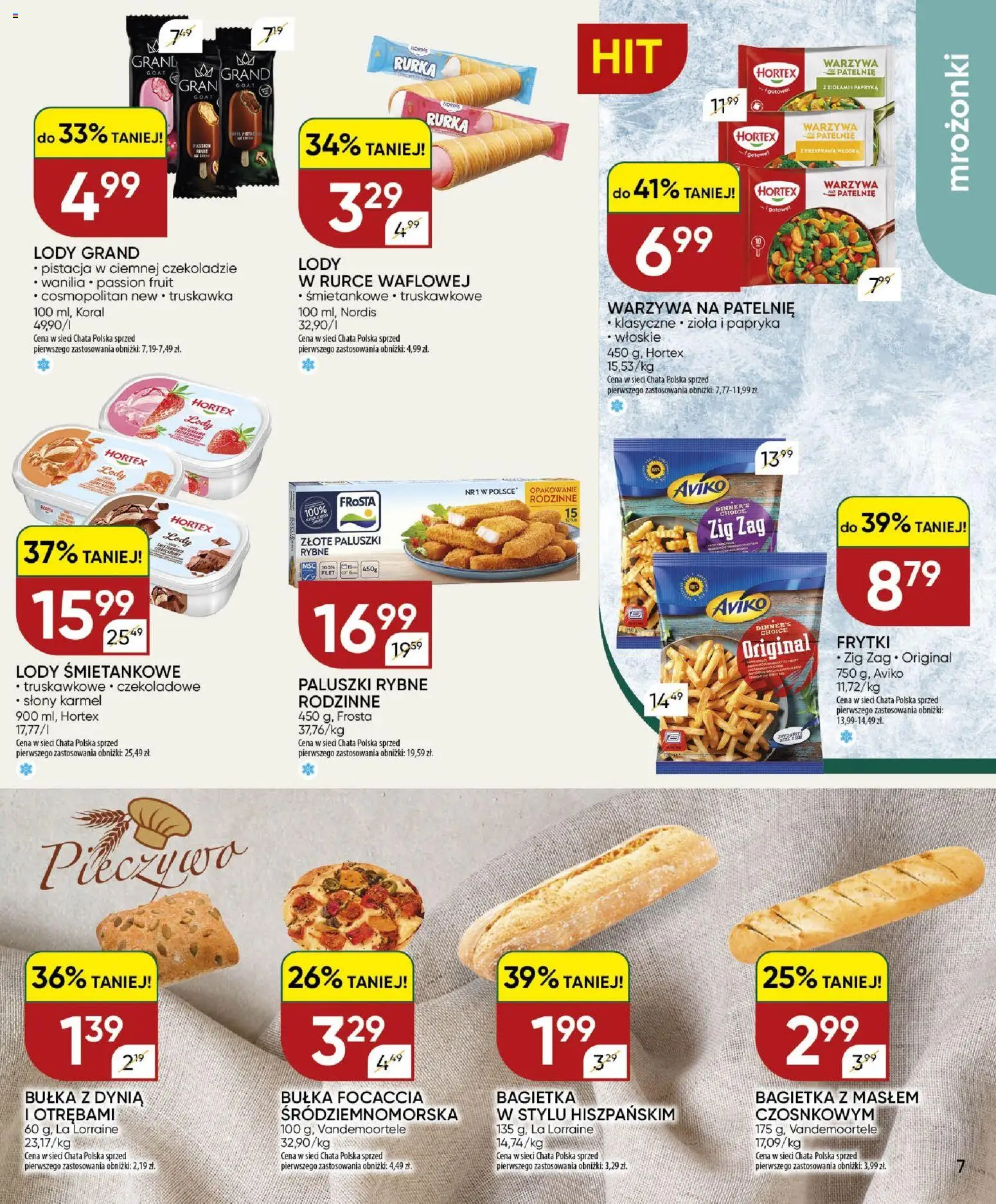 Chata Polska gazetka od 16.07.2026 | Strona: 7 | Produkty: Dynia, Paluszki rybne, Frytki, Warzywa