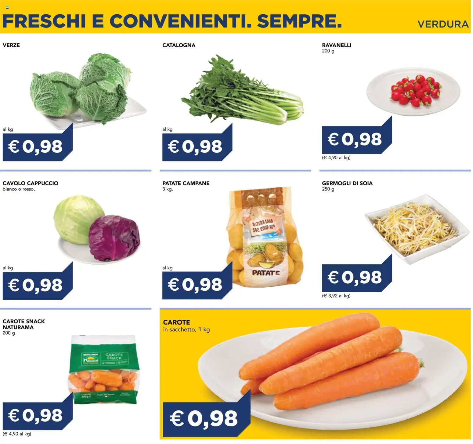 Volantino Esselunga S del 01/07/2026 | Pagina: 3 | Prodotti: Patate, Carote, Cavolo, Cappuccio