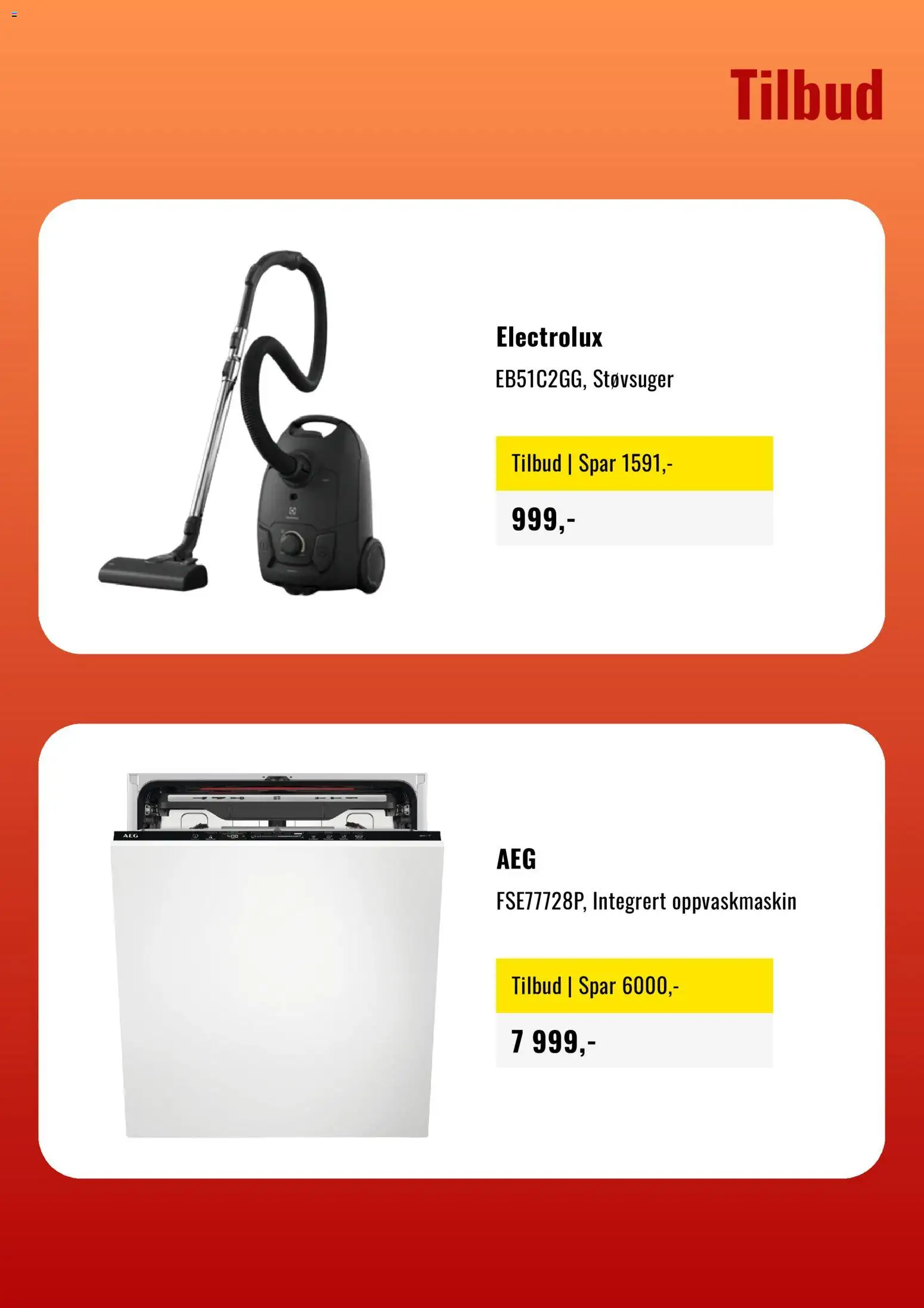 {H1} | Side: 3 | Produkter: Oppvaskmaskin, Støvsuger