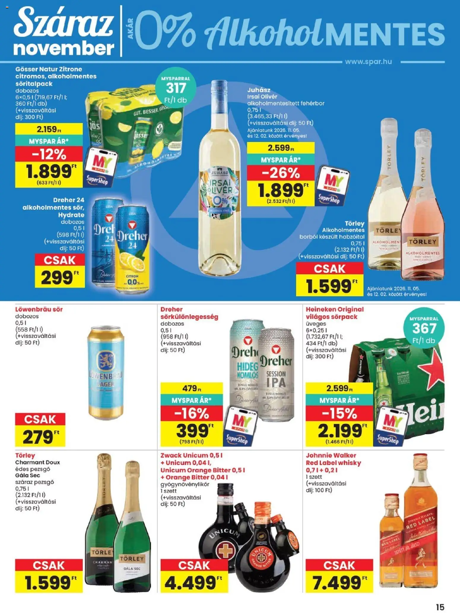 Spar akciós ujság - amely érvényes a következő dátumtól: 2026.11.05. | Oldal: 15