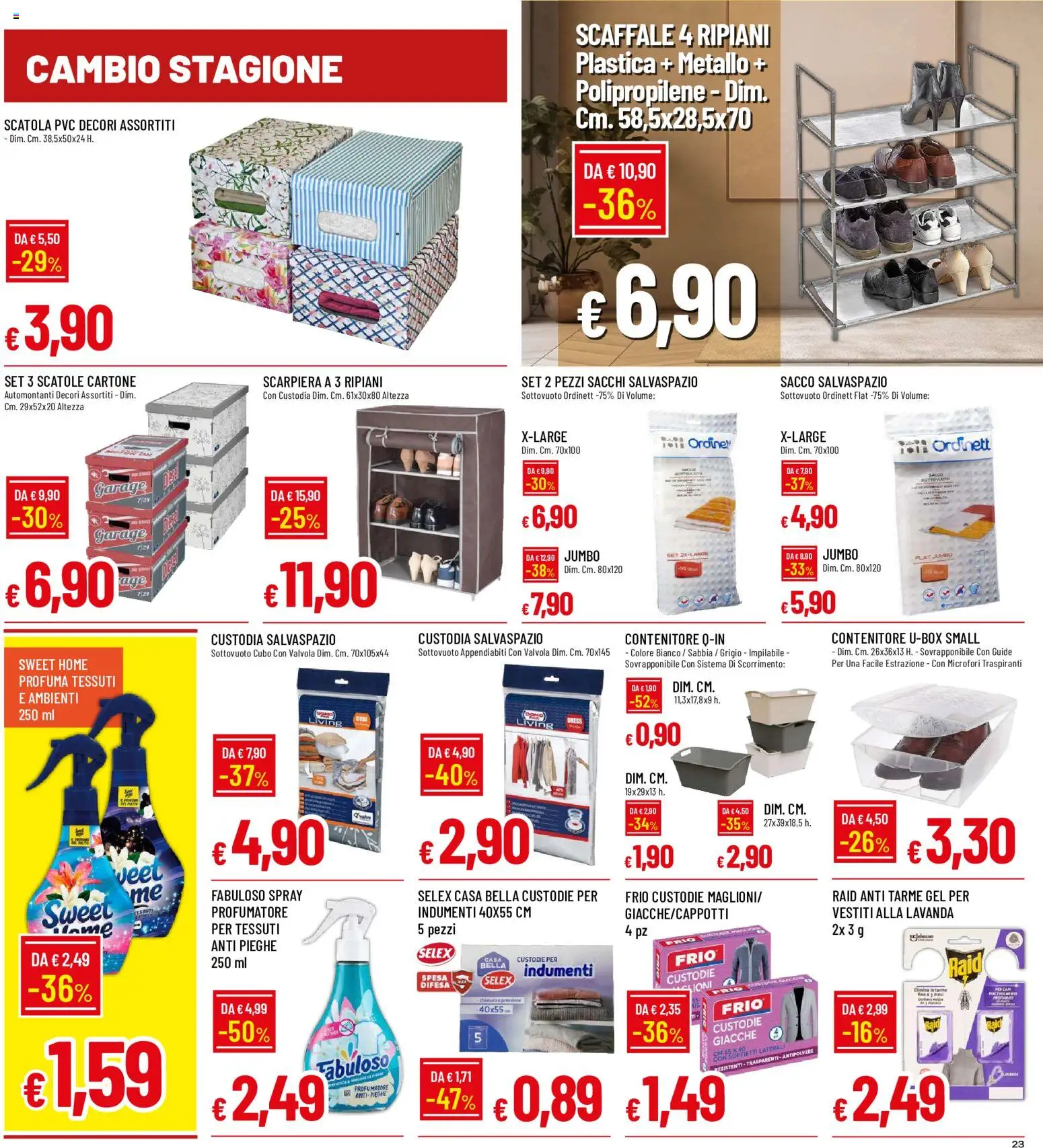 Volantino Galassia del 08/10/2026 | Pagina: 23 | Prodotti: Vestiti, Contenitore, Scarpiera, Appendiabiti