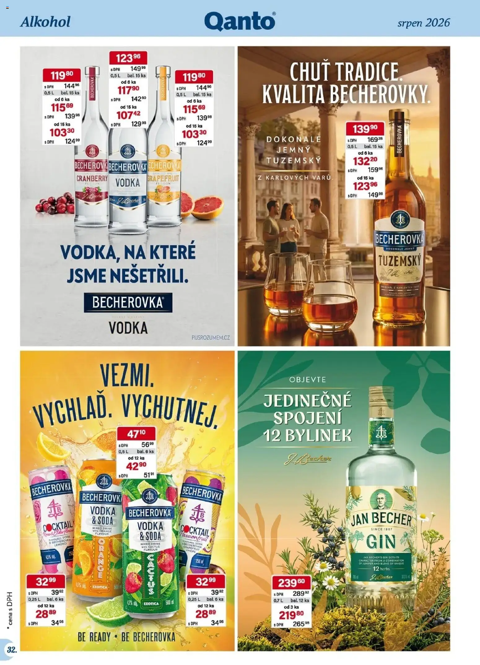 Astur & Qanto leták - Velkoobchod 08/2026 od 01.08.2026 | Strana: 32 | Produkty: Gin, Vodka, Grapefruit, Alkohol