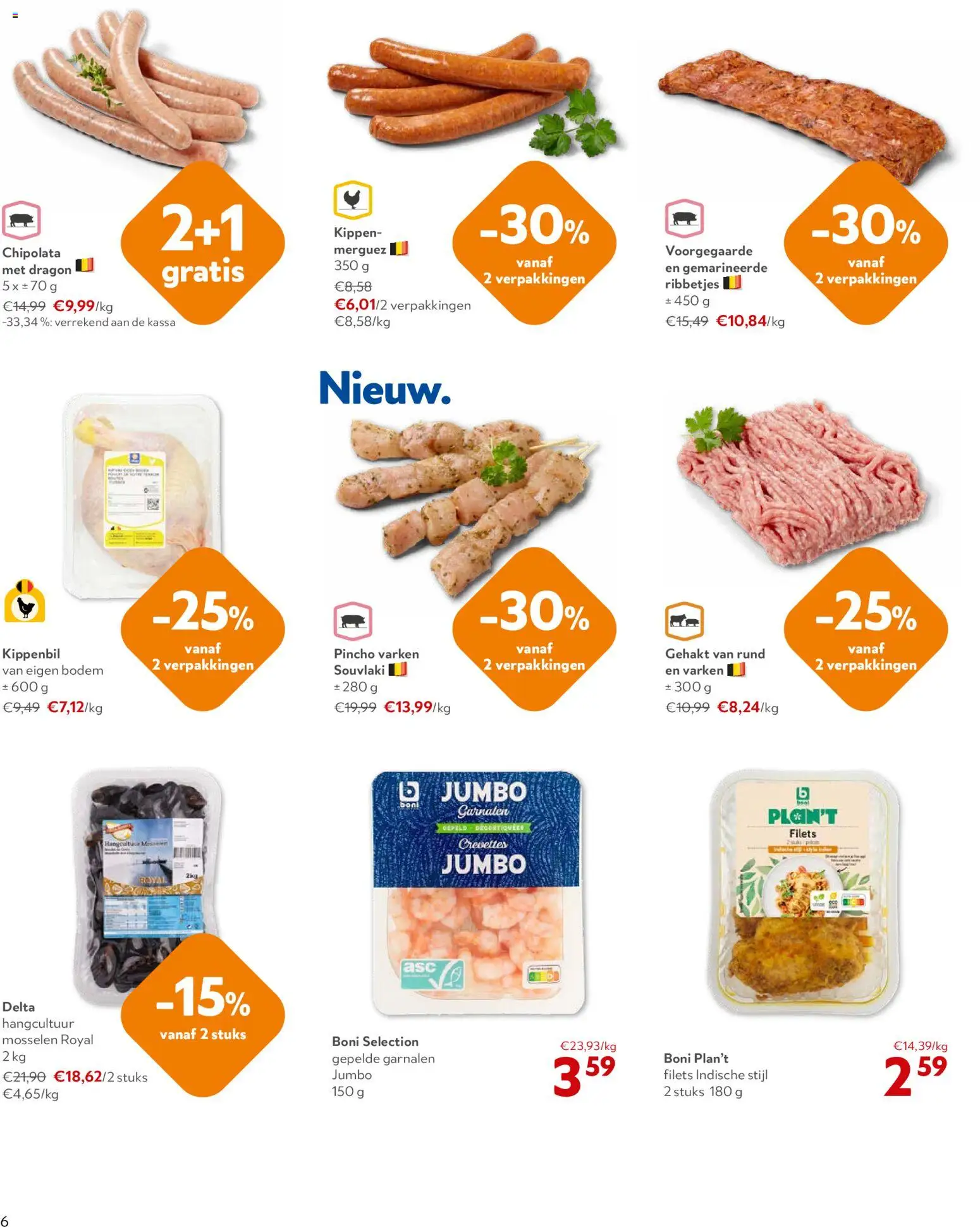 {H1} | Pagina: 6 | Producten: Gehakt, Merguez, Chipolata, Kekszek
