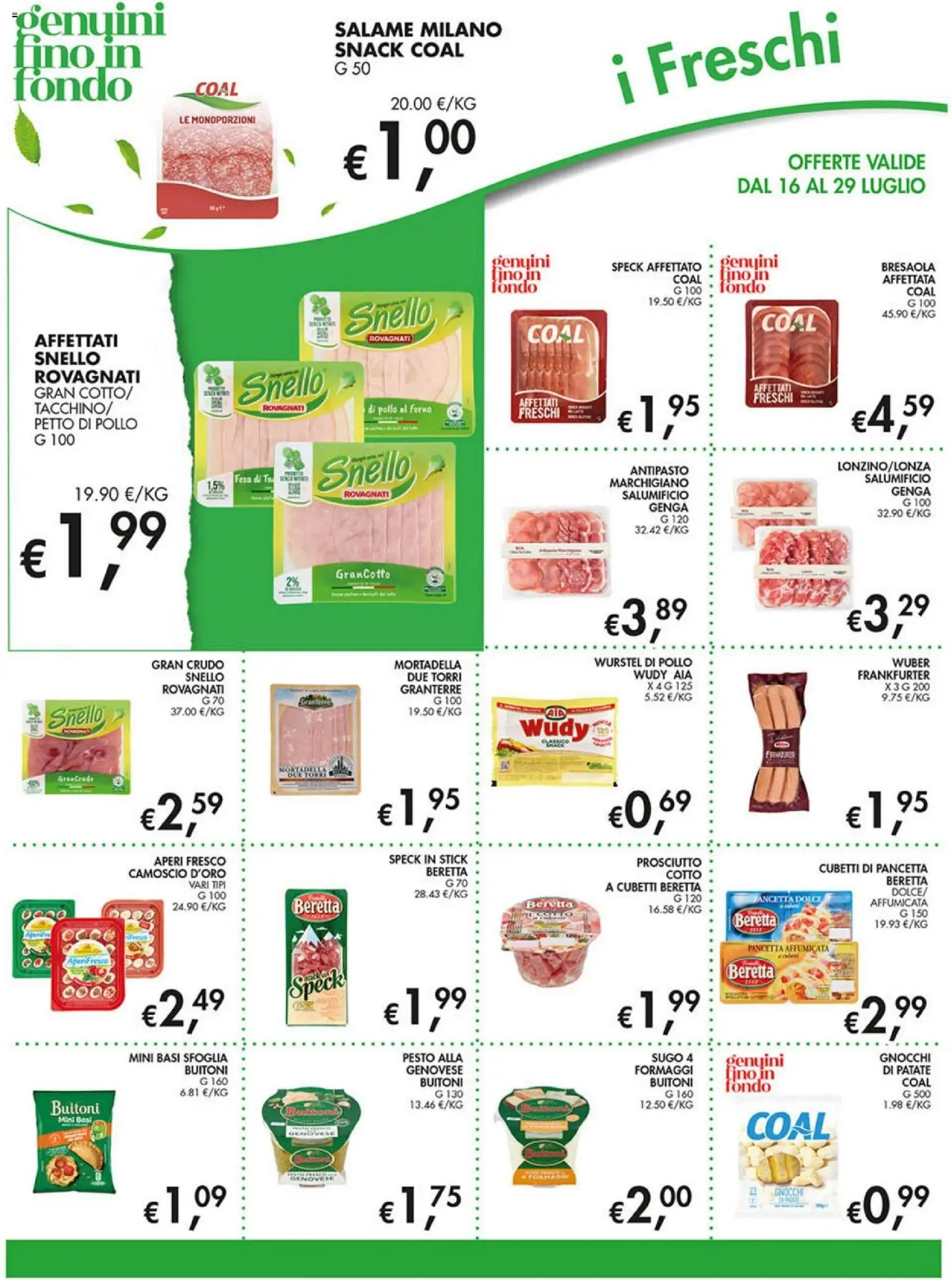 Volantino Coal del 16/07/2026 | Pagina: 8 | Prodotti: Speck, Petto di Pollo, Bresaola, Wurstel