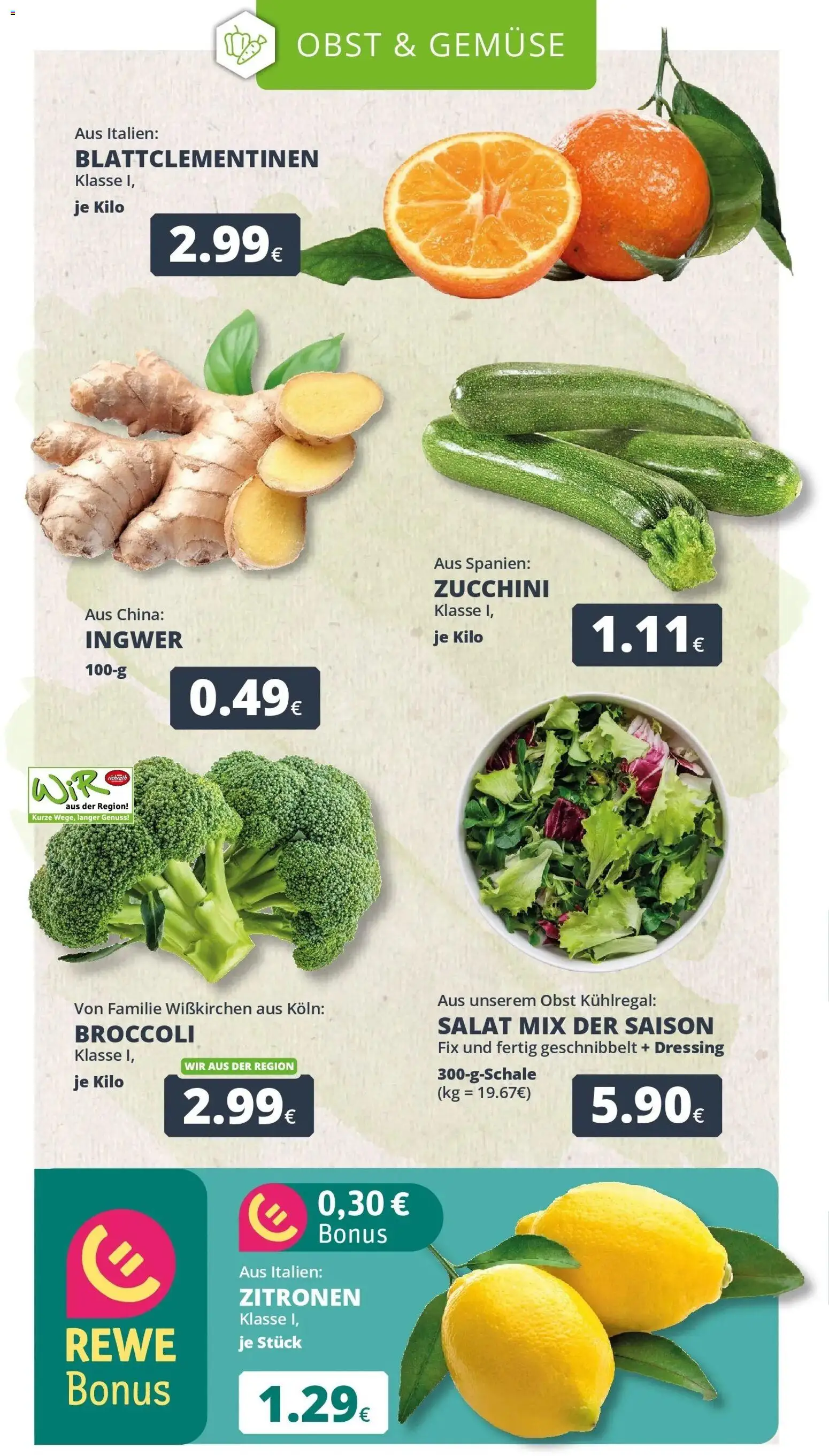 REWE Prospekt ab 26.10.2026 zum Blättern » Angebote | Seite: 10 | Produkte: Dressing, Gemüse, Obst, Zitronen