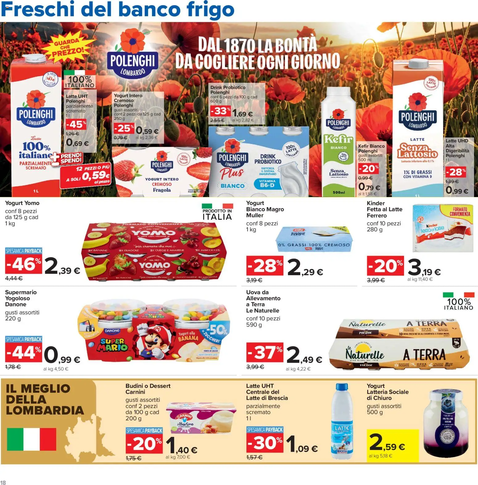 Volantino Carrefour del 15/09/2026 | Pagina: 18 | Prodotti: Yogurt, Latte, Albicocche, Terra