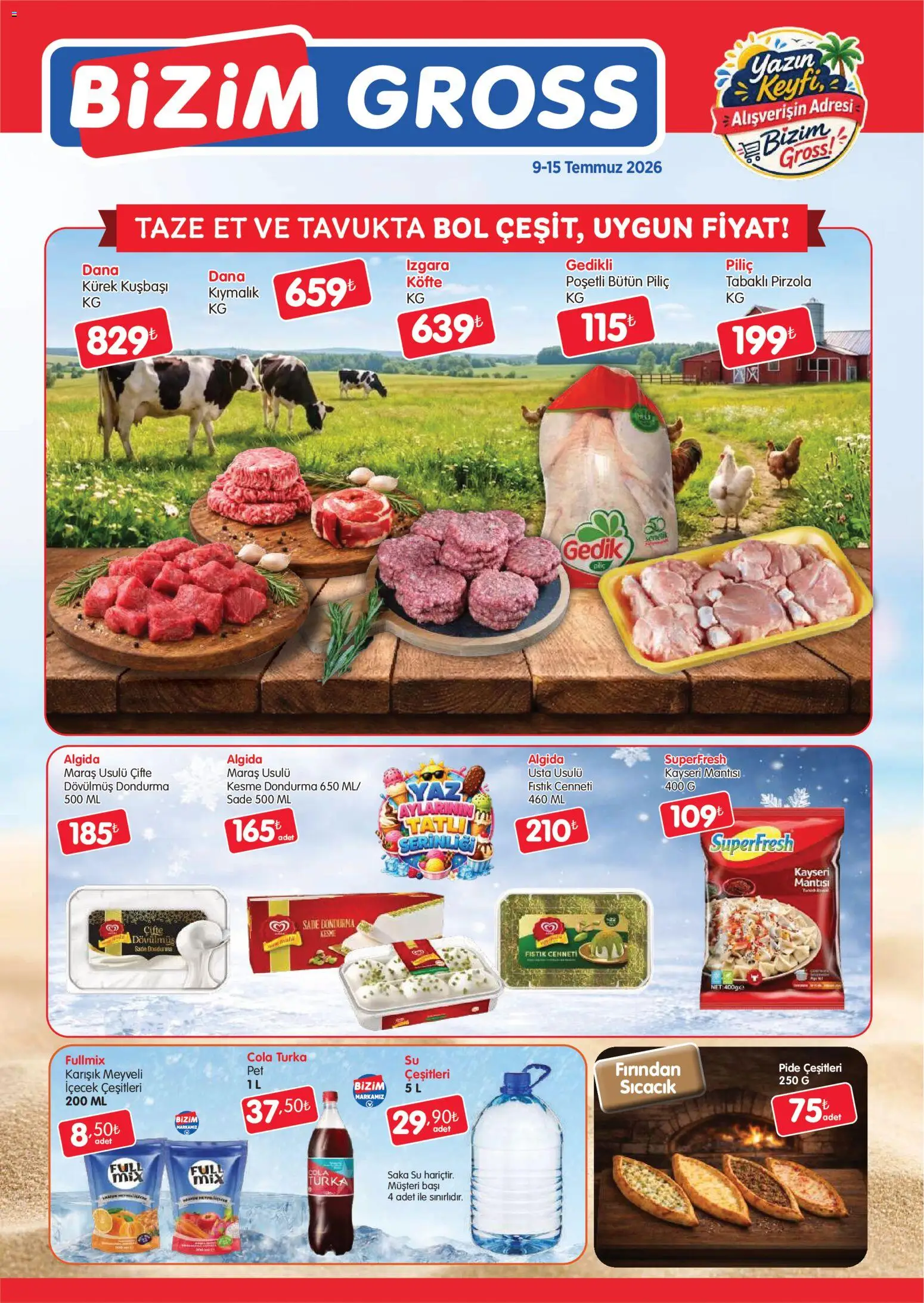 Bizim Toptan - Bizim Gross Fırsat Bülteni - 09 Temmuz 2026 tarihinden itibaren geçerlidir | Sayfa: 2 | Ürünler: Fıstık, Dondurma, Pirzola, Izgara