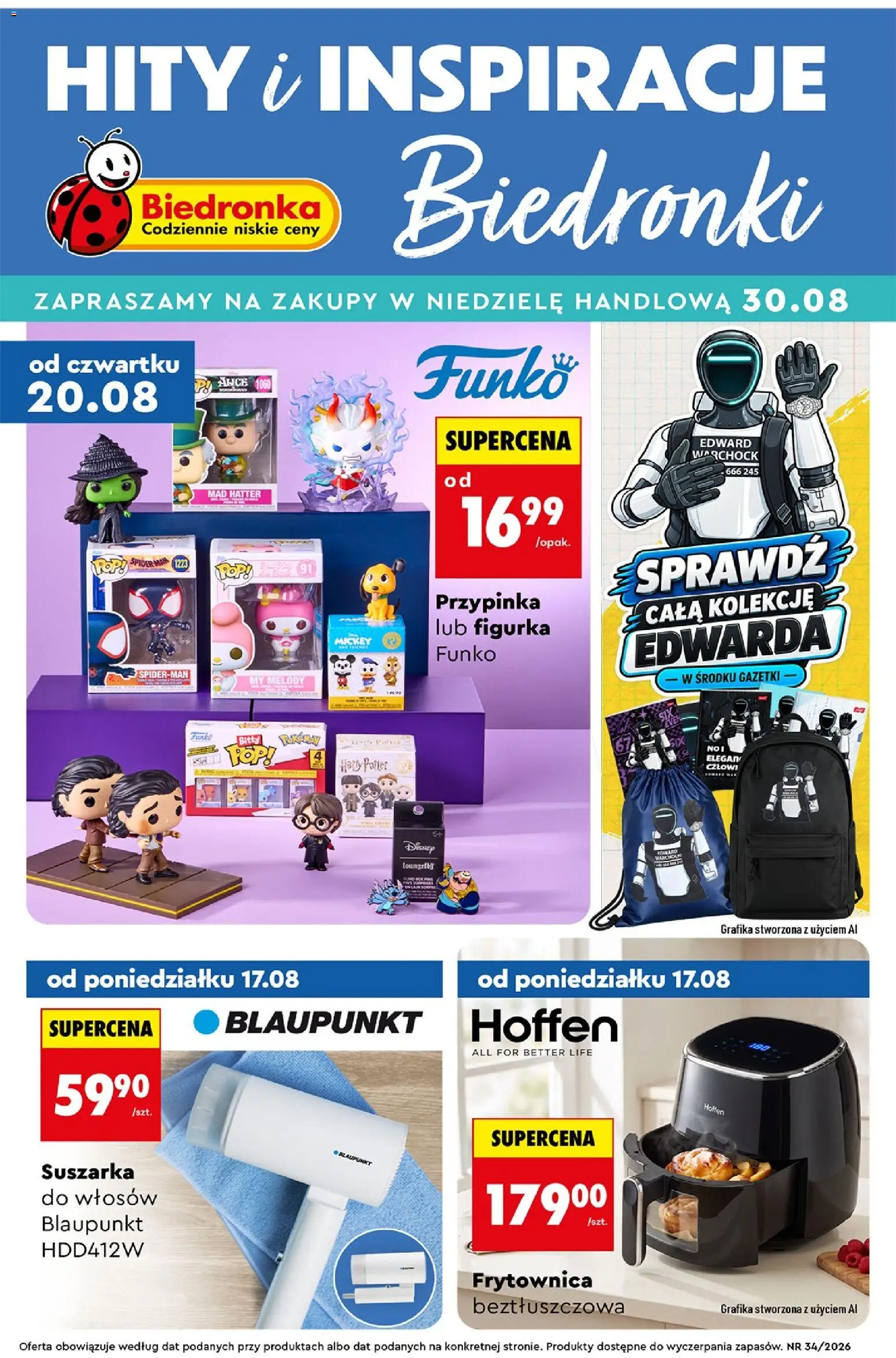 Biedronka gazetka - Hity i inspiracje od 17.08.2026 | Strona: 1 | Produkty: Top, Suszarka, Suszarka do włosów