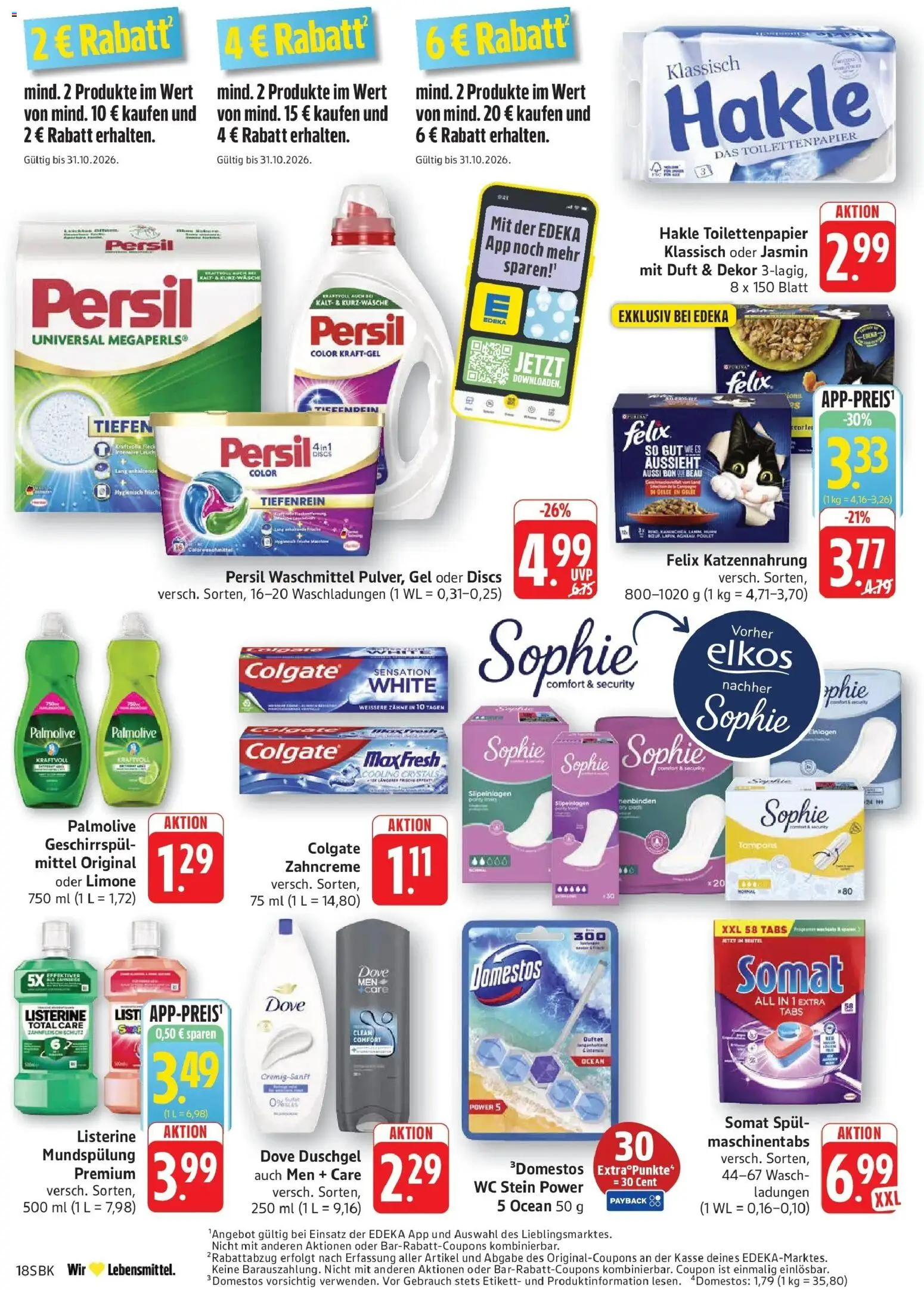Edeka Prospekt Walldorf – gültig ab 26.10.2026 | Seite: 26 | Produkte: Duschgel, Persil, Listerine, Toilettenpapier