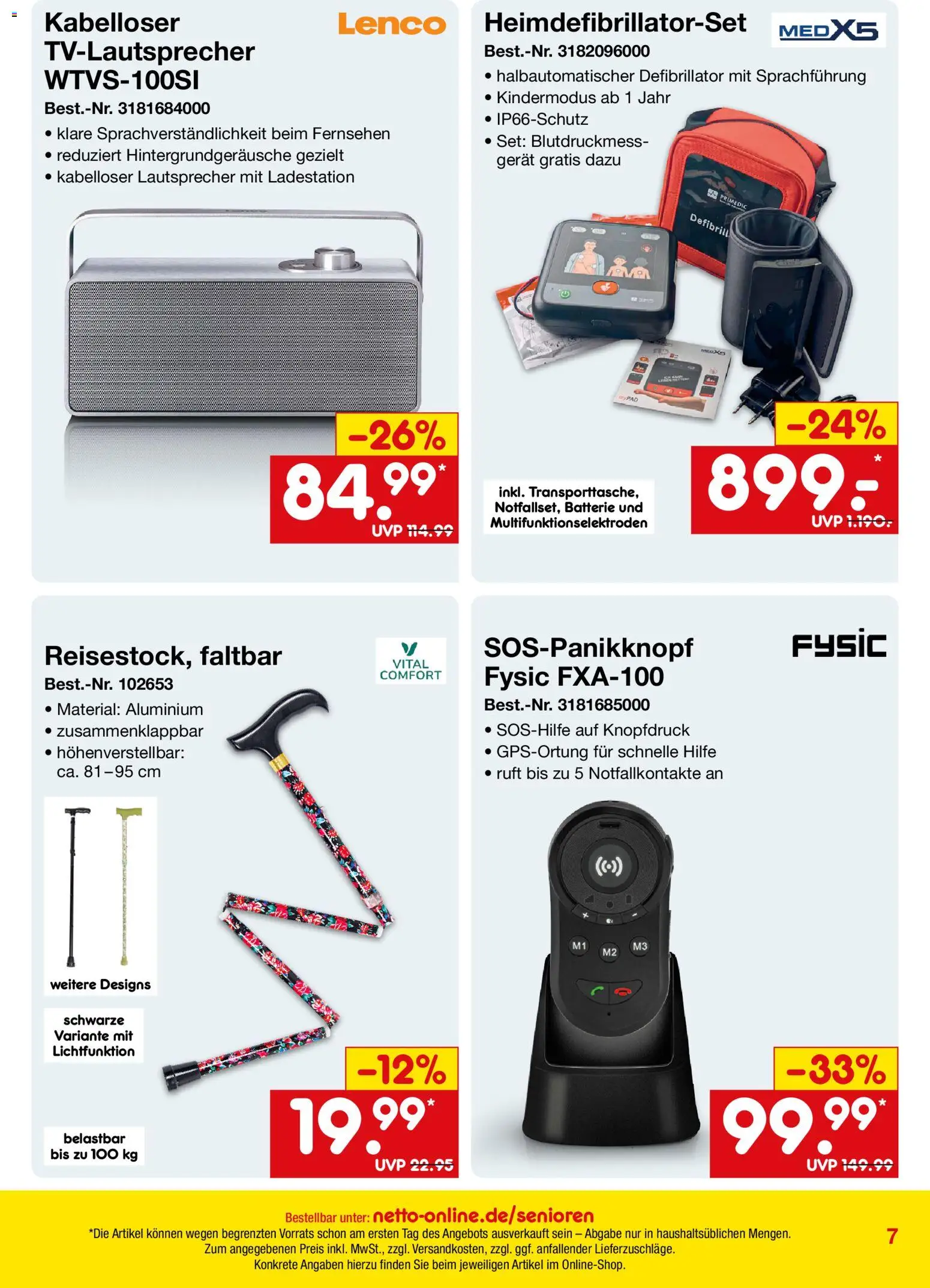 Netto Marken-Discount Online-Sonderangebote Herbstdeals – gültig ab 01.10.2026 | Seite: 7 | Produkte: Lautsprecher, Batterie, Fernsehen