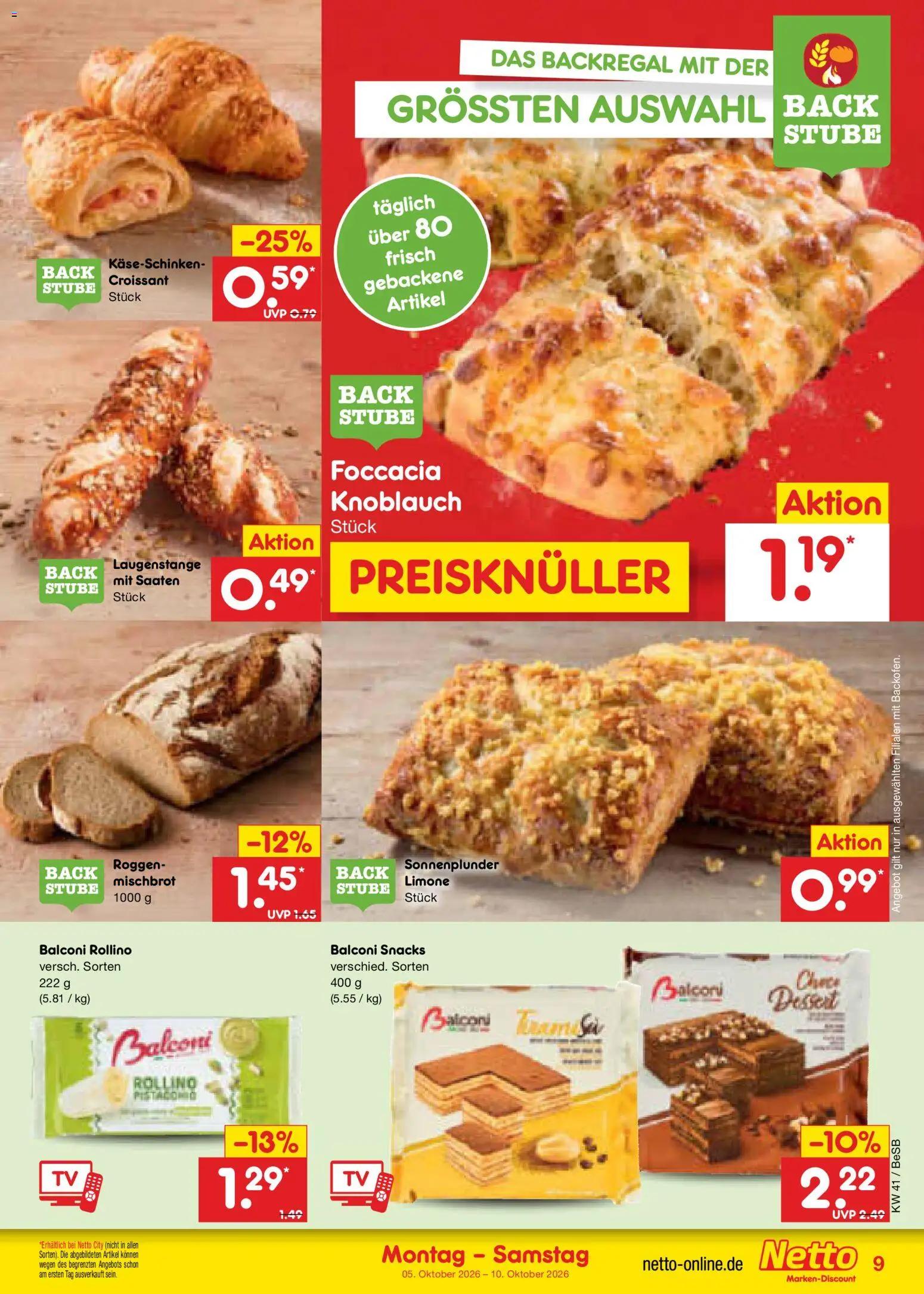Netto Marken-Discount Prospekt – gültig ab 05.10.2026 | Seite: 9 | Produkte: Croissant, Knoblauch
