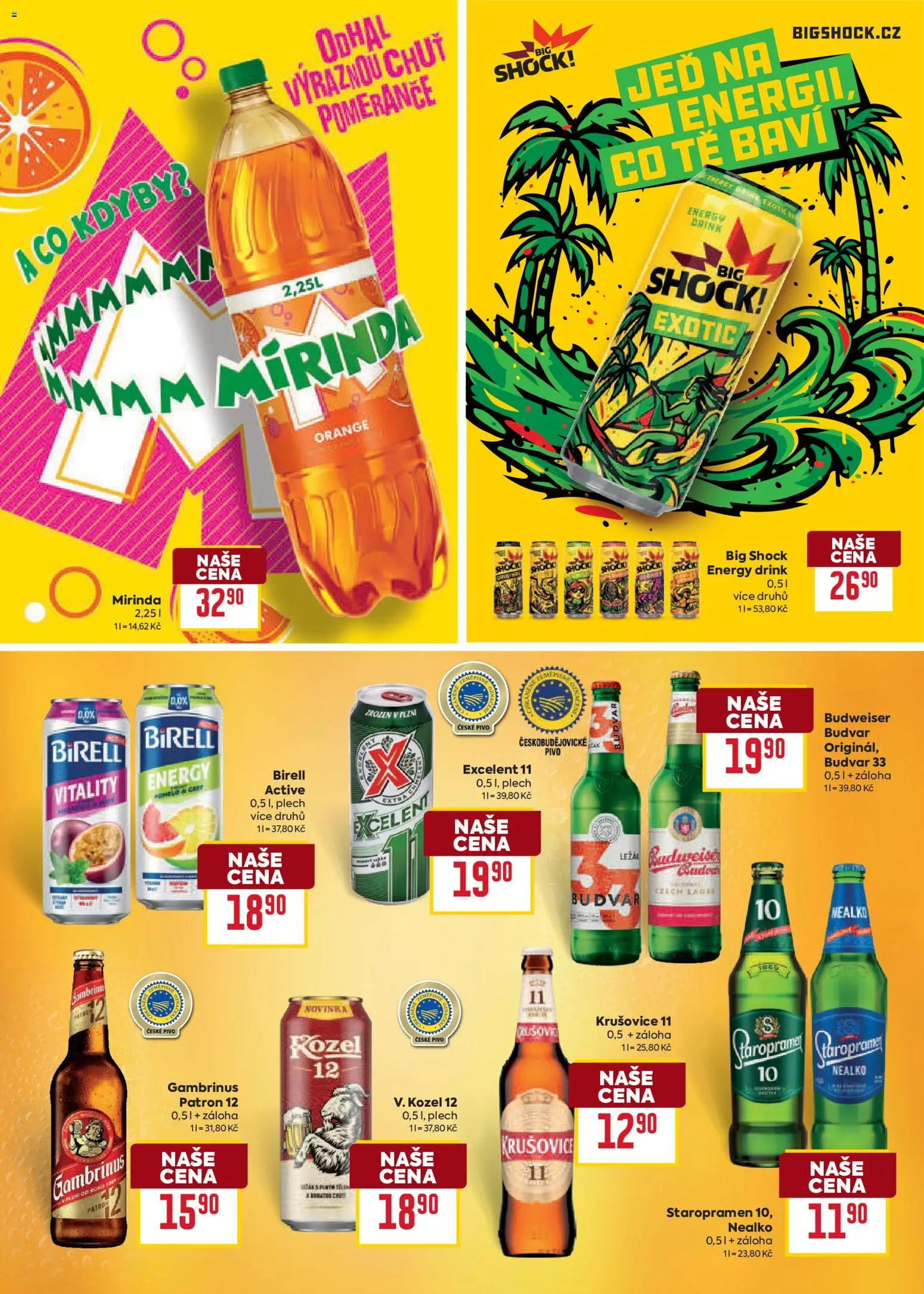 Billa leták - Vaše oblíbené značky od 12.08.2026 | Strana: 22 | Produkty: Pomelo, Pivo, Mirinda, Energy drink