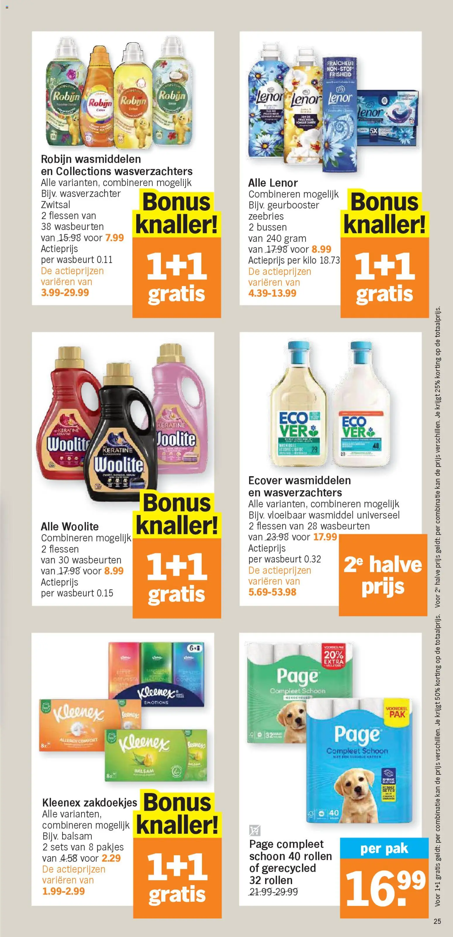 {H1} | Pagina: 25 | Producten: Wasmiddel, Wasverzachter, Robijn, Kan