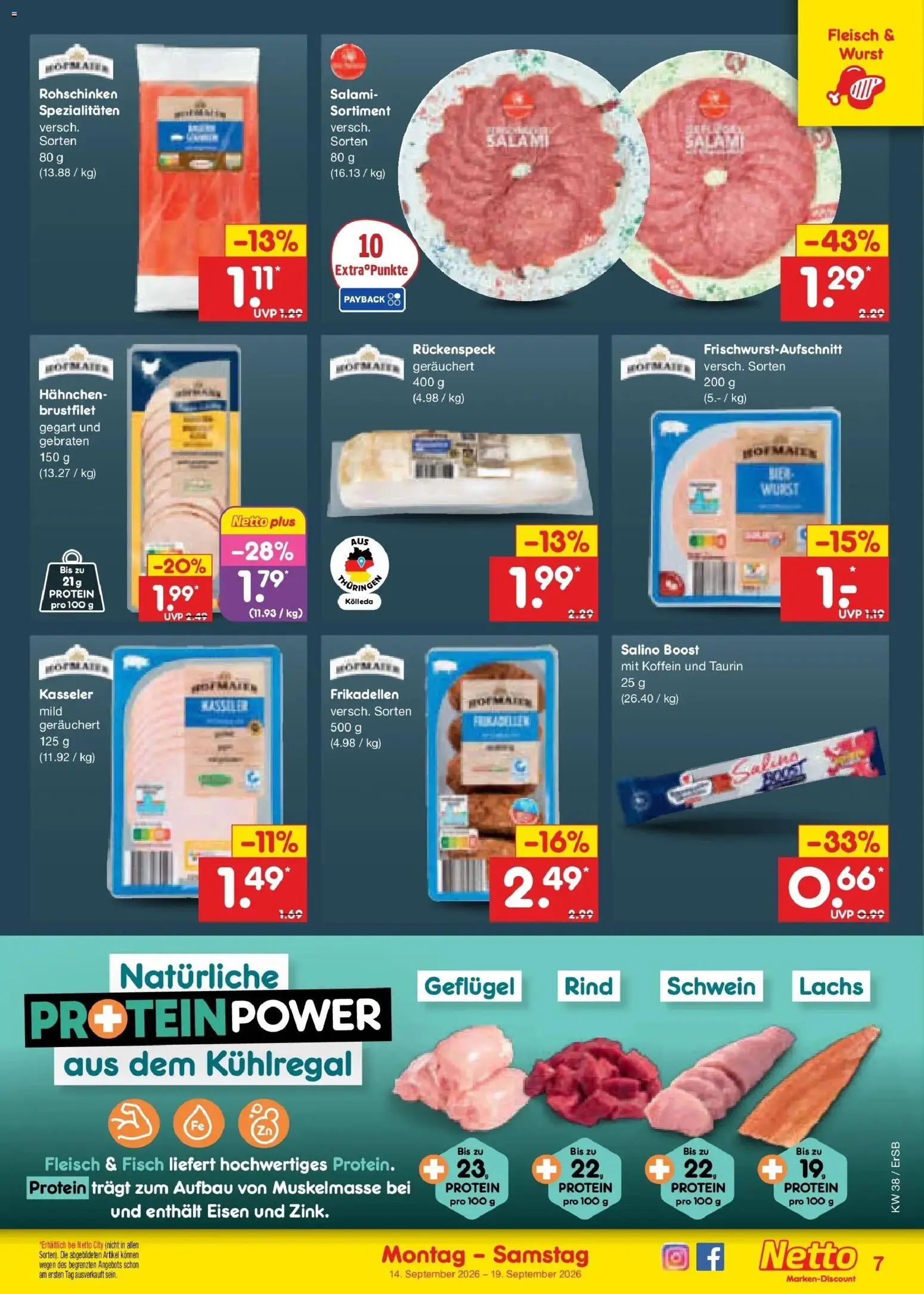 Netto Marken-Discount Prospekt Naumburg – gültig ab 14.09.2026 | Seite: 9 | Produkte: Spezialitäten, Fisch, Wurst, Salami