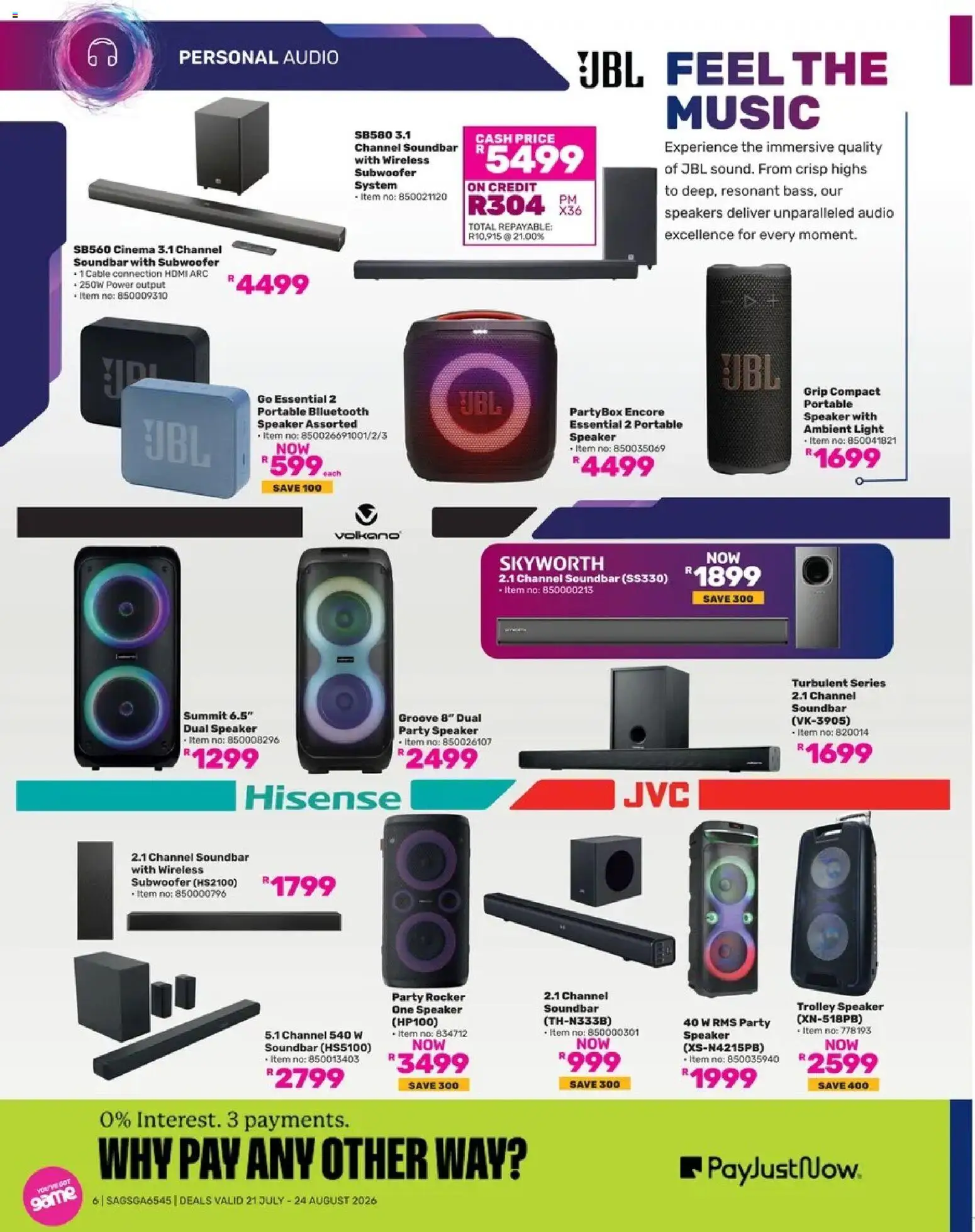 Game Catalogue electronics mania valid from 21/07/2026 | Page: 6 | Products: Speaker, Cable, Game, Audio