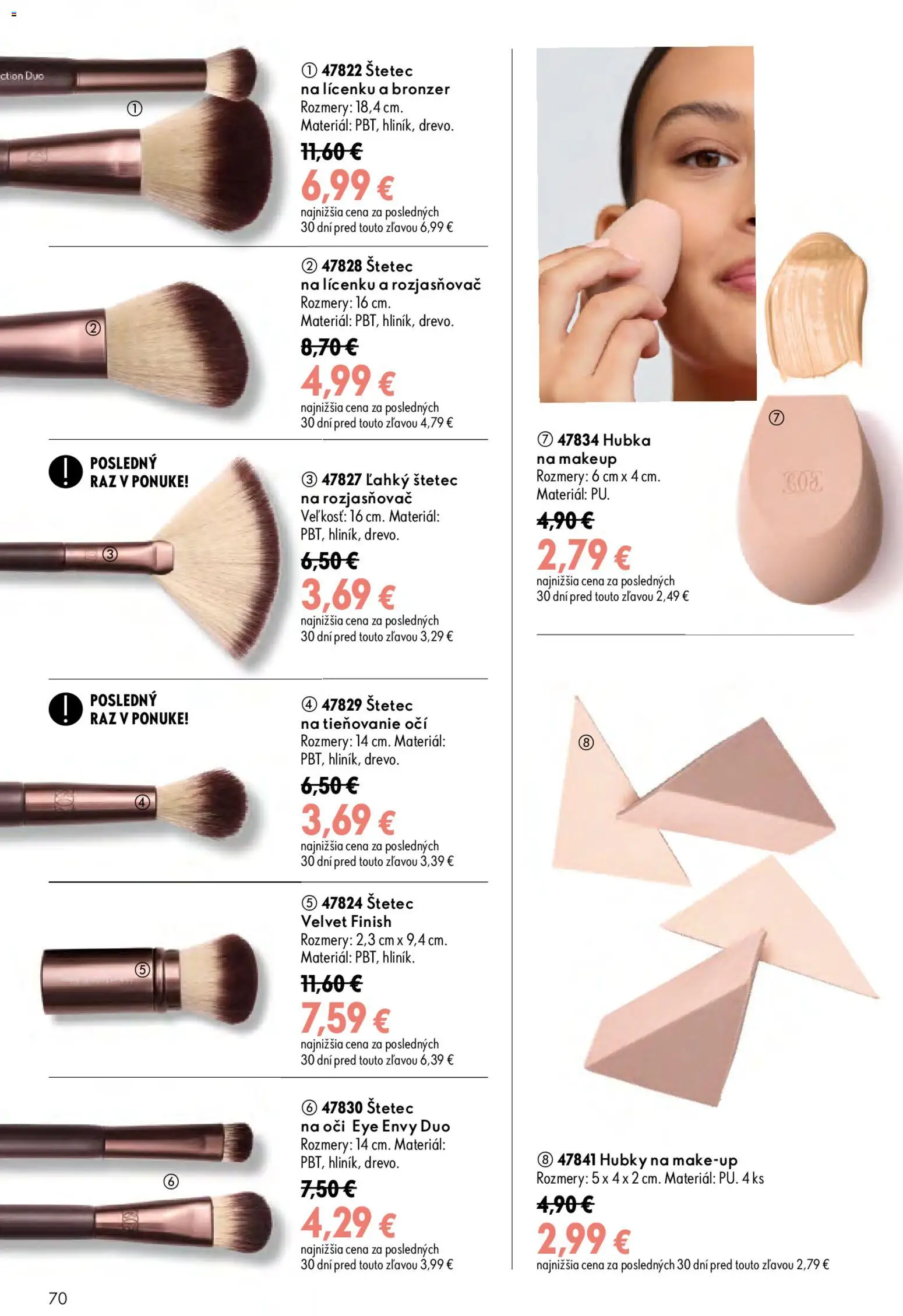 Nové Oriflame akcie – leták je platný od 19.08.2026 | Strana: 70 | Produkty: Bronzer, Rozjasňovač, Štetec, Hubka