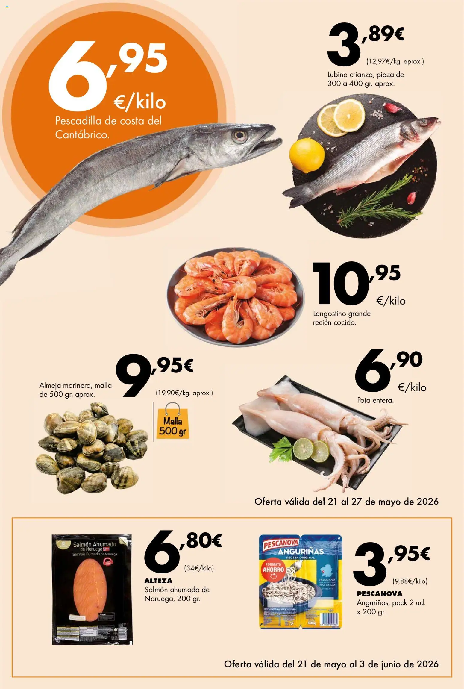 Lupa Supermercados folleto │ válido desde el 21.05.2026 | Página: 10 | Productos: Salmón ahumado, Langostino