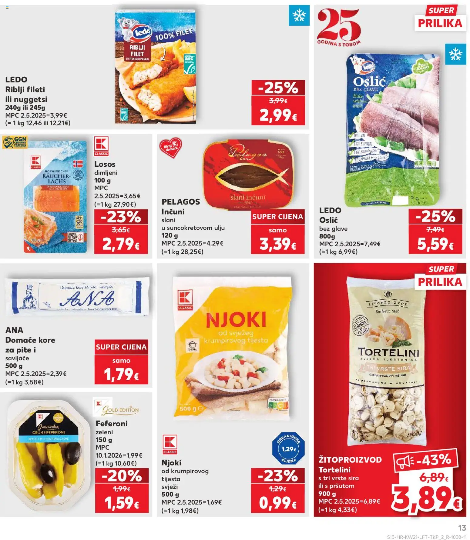 Kaufland katalog | vrijedi od 20.05.2026 | Stranica: 13 | Proizvodi: Sir, Tortellini, Losos, Feferoni