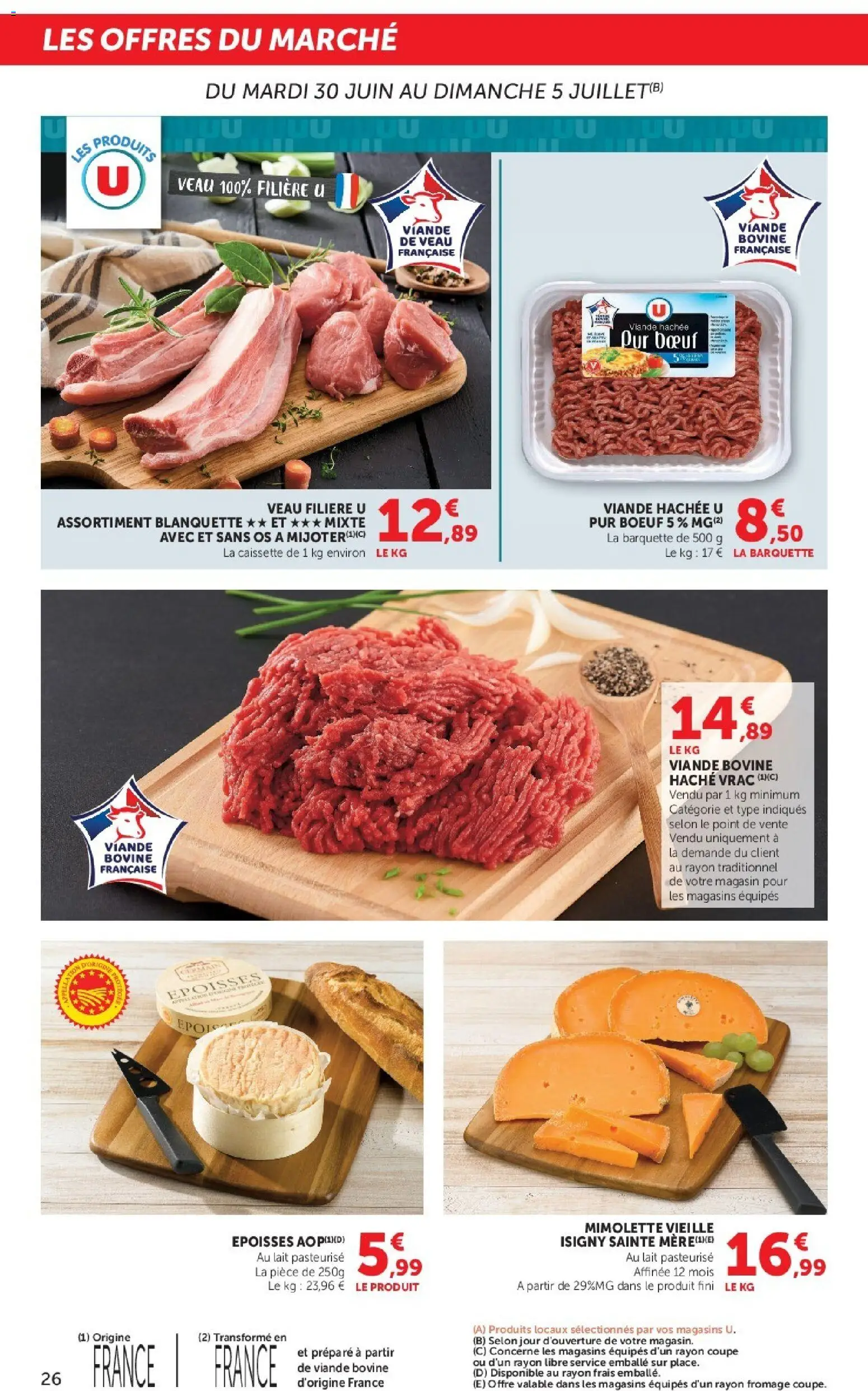 {H1} | Page: 26 | Produits: Viande hachée, Époisses, Fromage, Viande bovine