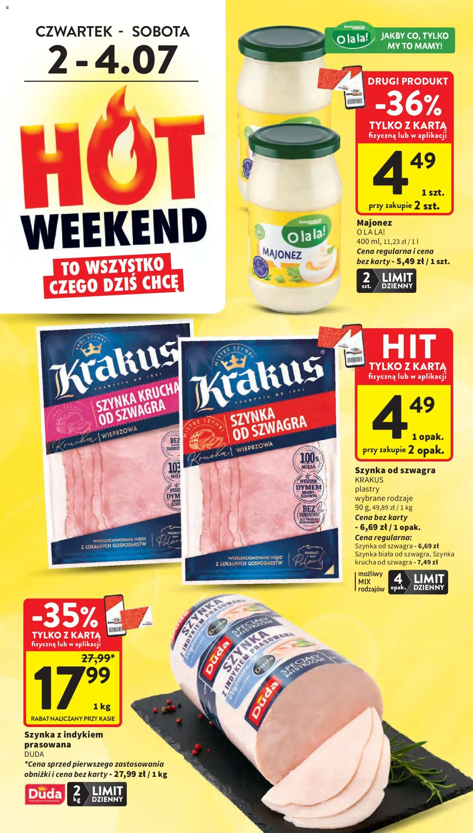 Intermarche gazetka od 02.07.2026 | Strona: 2 | Produkty: Karta, Mięso, Szynka, Majonez